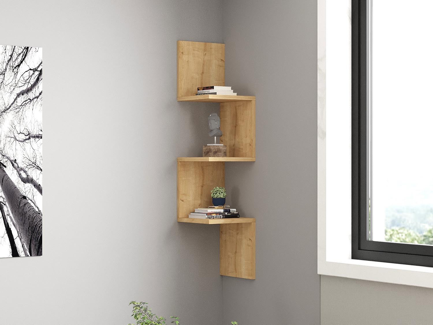 Zikzak - Sapphire in Saphir präsentiert im Onlineshop von KAQTU Design AG. Wandregal ist von Hanah Home