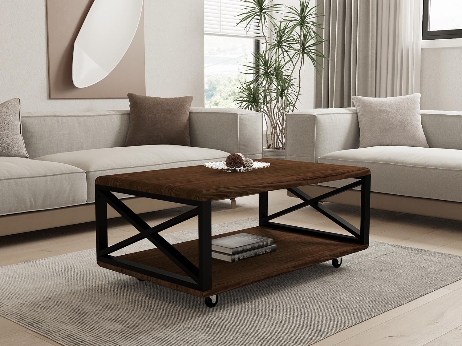 Yuso - Walnut in Walnuss präsentiert im Onlineshop von KAQTU Design AG. Beistelltisch ist von Hanah Home