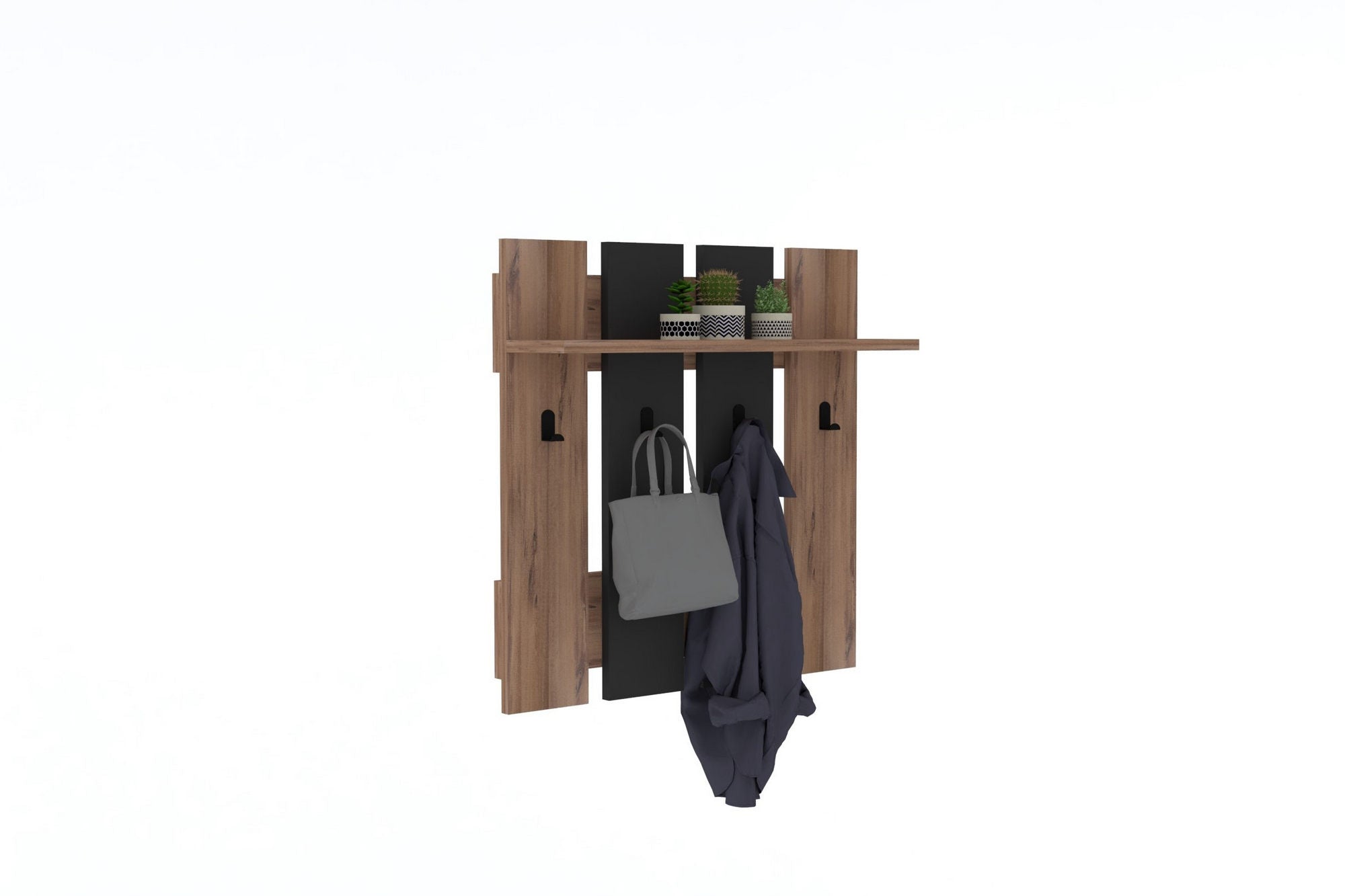 Mita - Walnut, Anhtacite in Walnuss
 Anthrazit präsentiert im Onlineshop von KAQTU Design AG. Kleiderhaken ist von Hanah Home