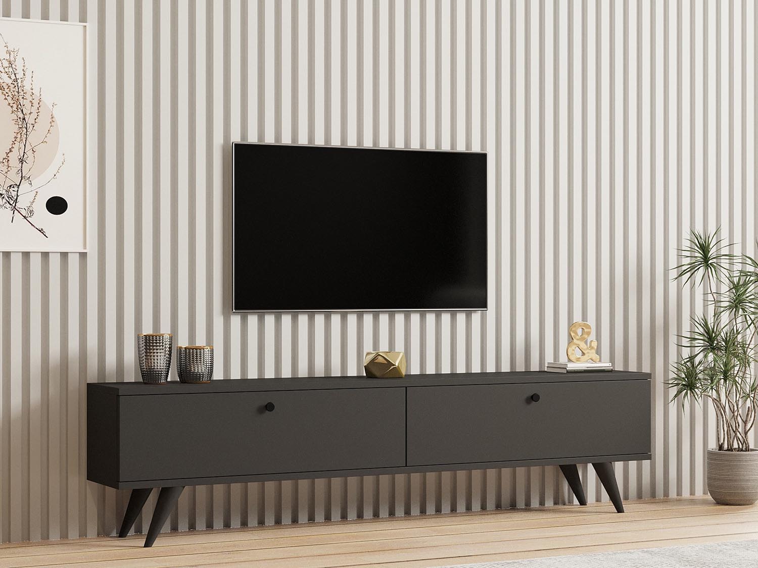 Paris - Anthracite in Anthrazit präsentiert im Onlineshop von KAQTU Design AG. Sideboard ist von Hanah Home