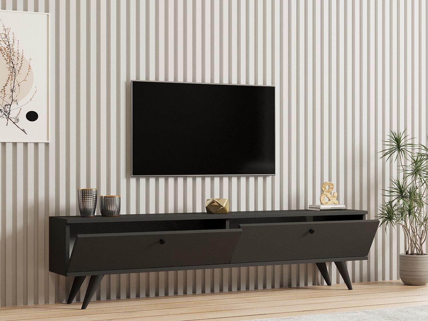 Paris - Anthracite in Anthrazit präsentiert im Onlineshop von KAQTU Design AG. Sideboard ist von Hanah Home