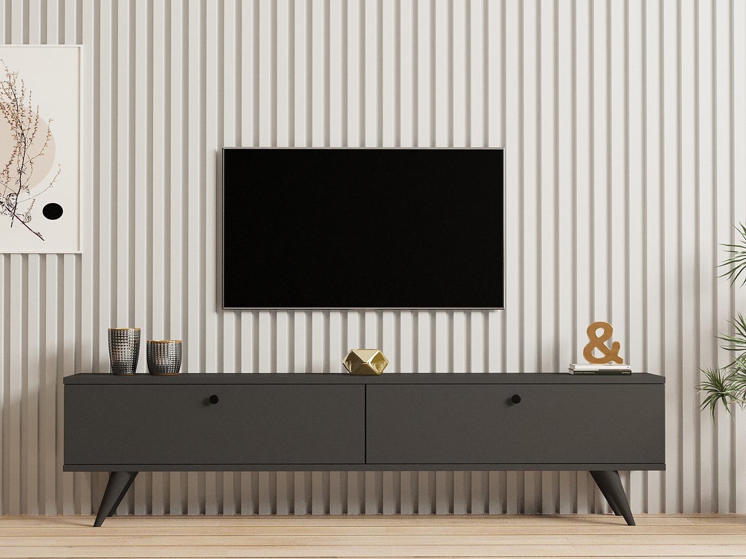 Paris - Anthracite in Anthrazit präsentiert im Onlineshop von KAQTU Design AG. Sideboard ist von Hanah Home