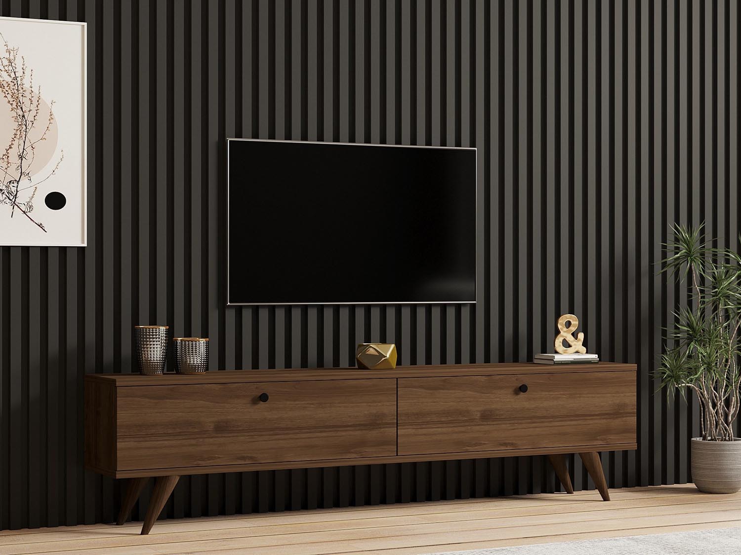 Paris - Walnut in Walnuss präsentiert im Onlineshop von KAQTU Design AG. Sideboard ist von Hanah Home