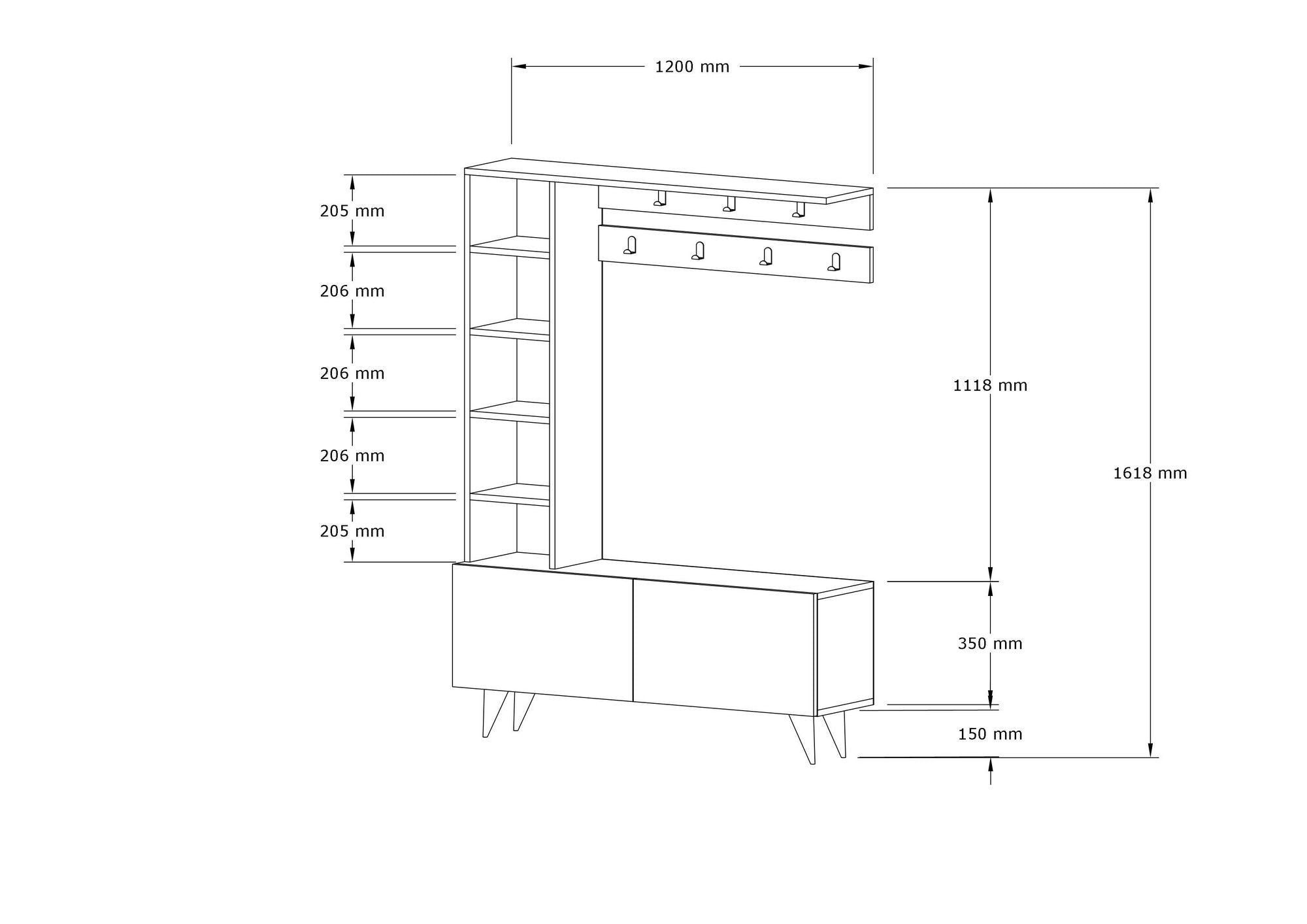 Bahar in Weiss präsentiert im Onlineshop von KAQTU Design AG. Garderobe ist von Hanah Home