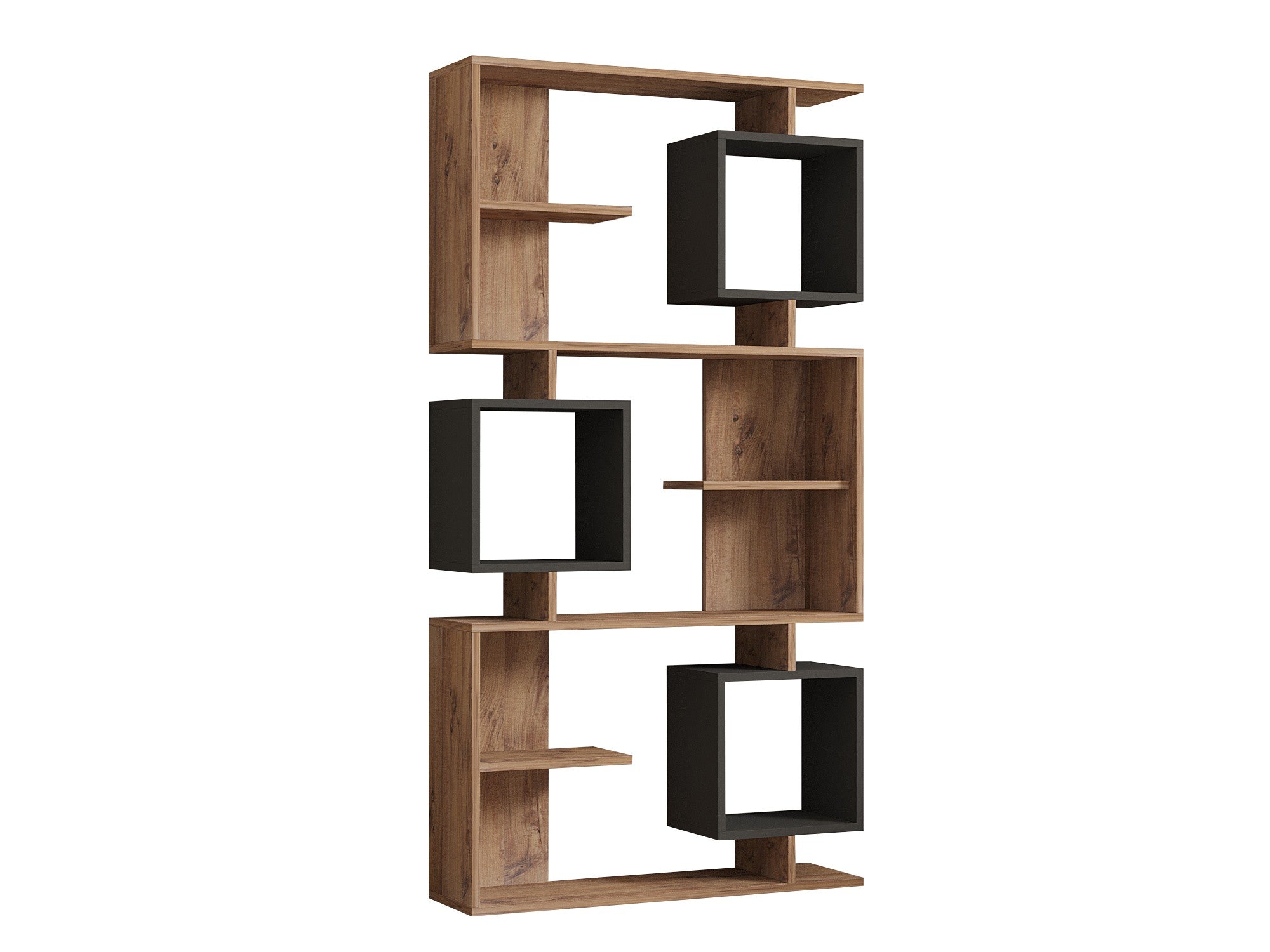 Icardi - Atlantic Pine, Anthracite in Atlantische Kiefer
 Anthrazit präsentiert im Onlineshop von KAQTU Design AG. Bücherregal ist von Hanah Home