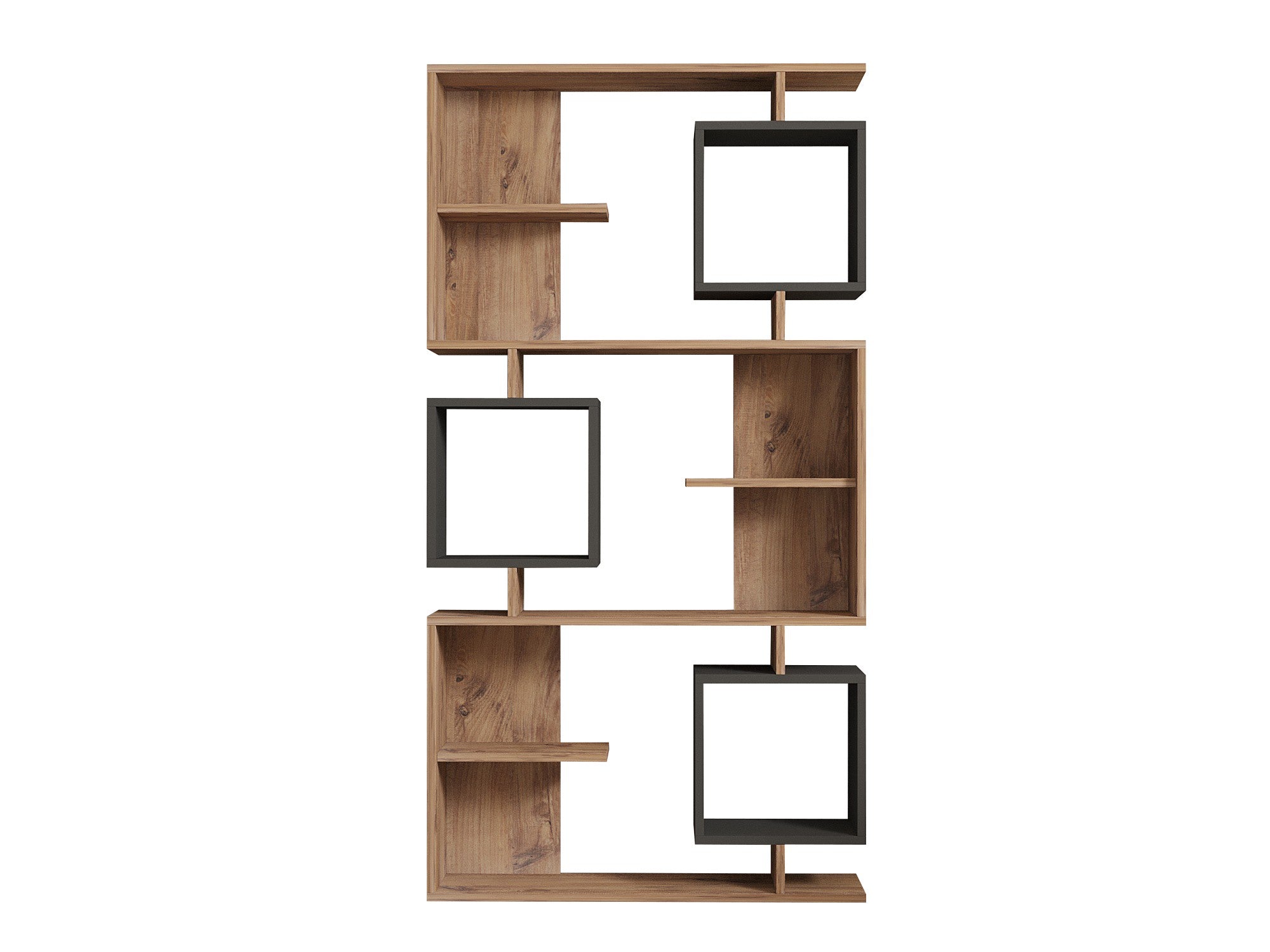 Icardi - Atlantic Pine, Anthracite in Atlantische Kiefer
 Anthrazit präsentiert im Onlineshop von KAQTU Design AG. Bücherregal ist von Hanah Home