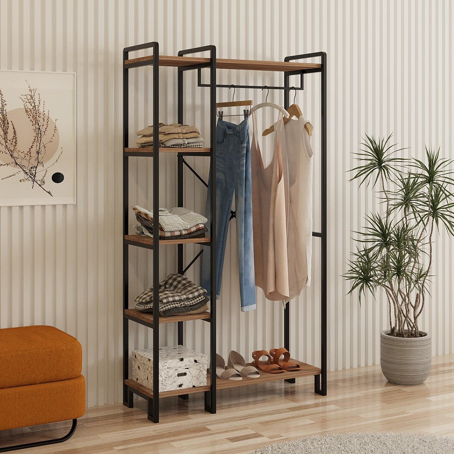 Rex in Atlantische Kiefer Schwarz präsentiert im Onlineshop von KAQTU Design AG. Garderobe ist von Hanah Home