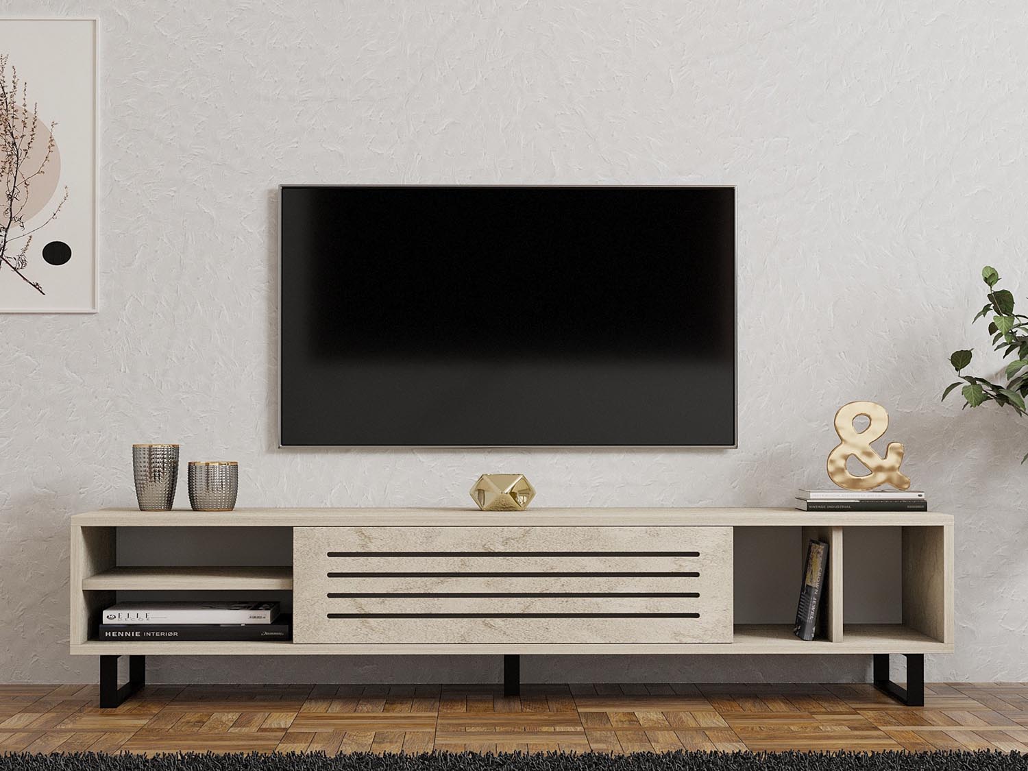 Safir - Travertine in Travertin präsentiert im Onlineshop von KAQTU Design AG. Sideboard ist von Hanah Home