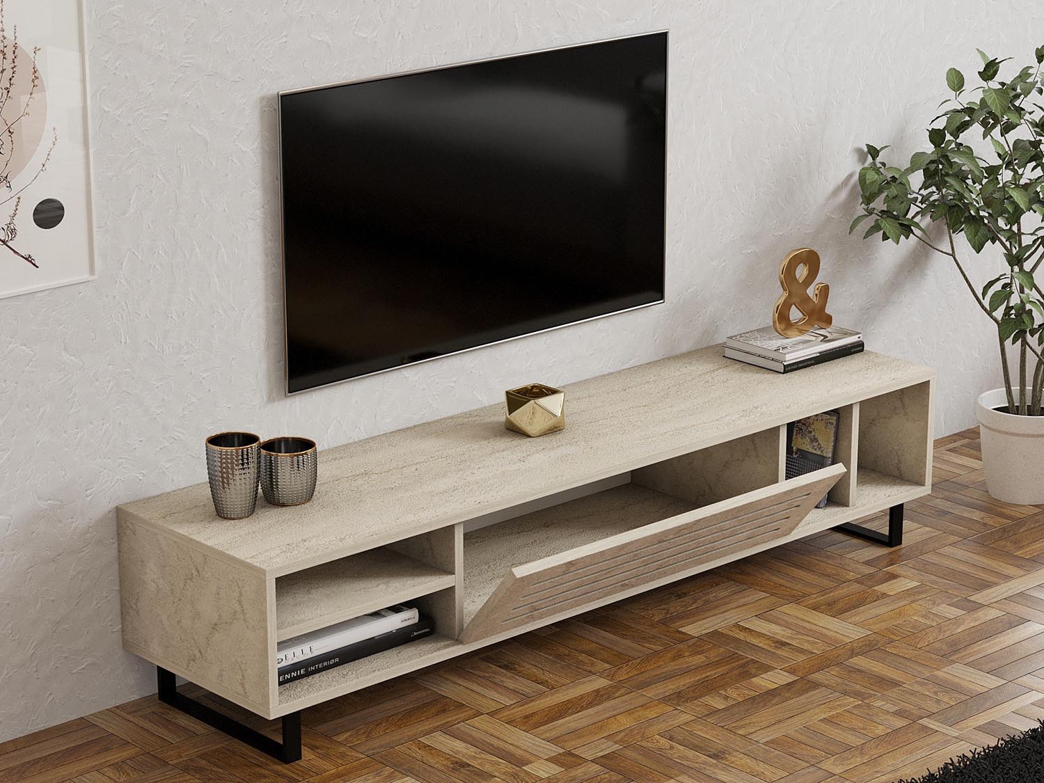Safir - Travertine in Travertin präsentiert im Onlineshop von KAQTU Design AG. Sideboard ist von Hanah Home