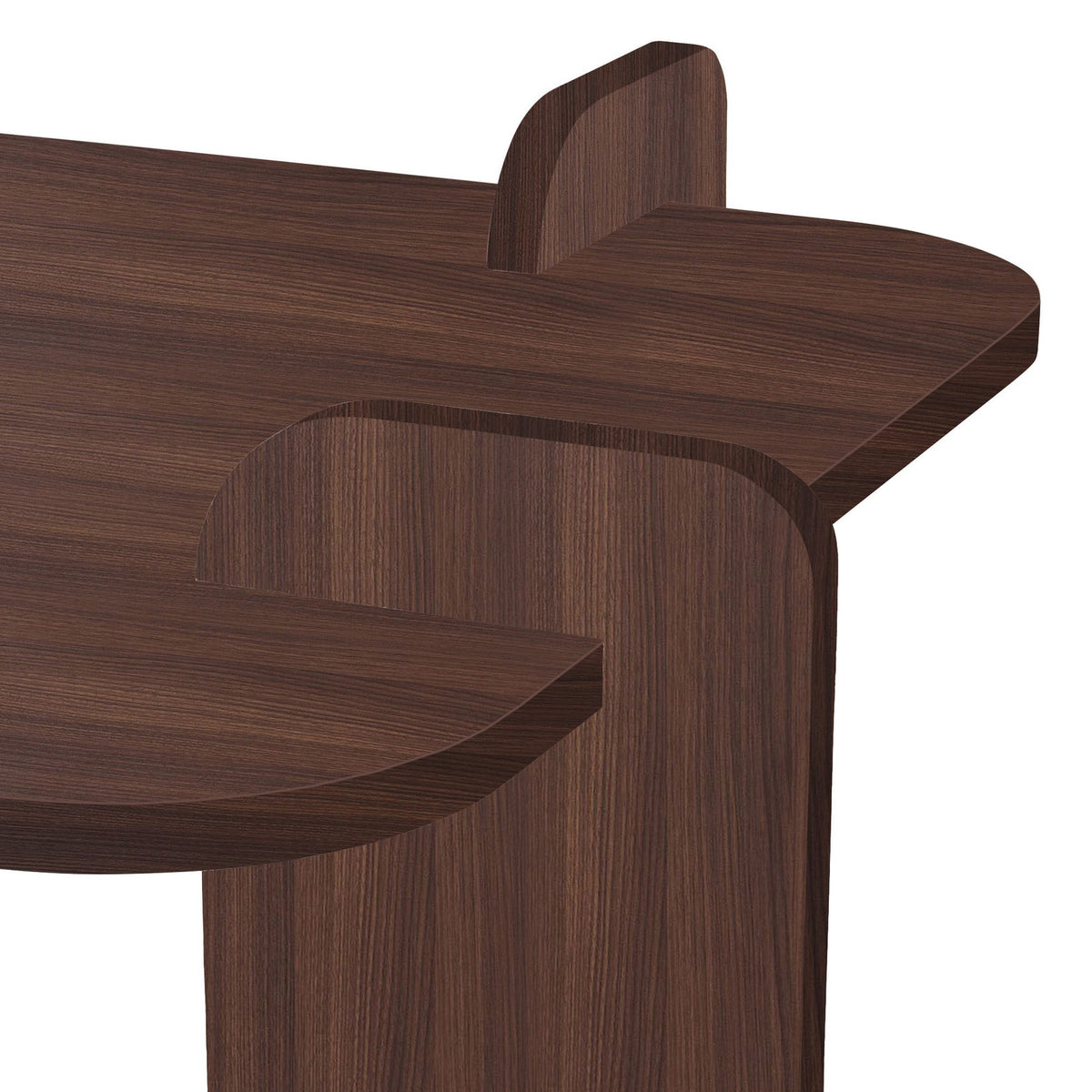Couchtisch Renard in Nussbaum Milano von Nordure, rechteckige Tischplatte aus melaminbeschichteter Spanplatte, schlichtes Design.