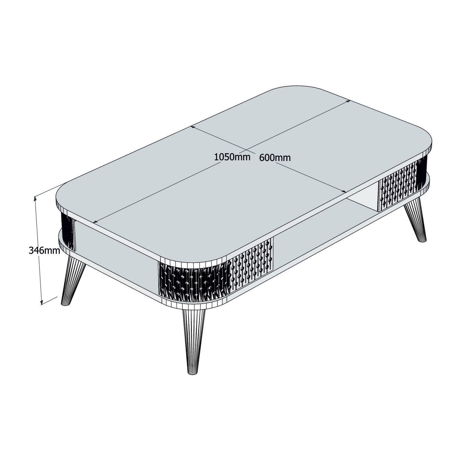 Eylül - Walnut in Walnuss präsentiert im Onlineshop von KAQTU Design AG. Beistelltisch ist von Hanah Home