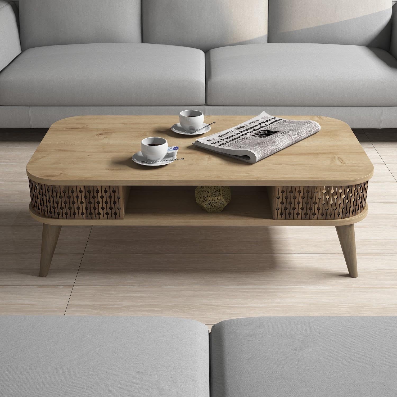 Eylül - Oak in Eiche präsentiert im Onlineshop von KAQTU Design AG. Beistelltisch ist von Hanah Home