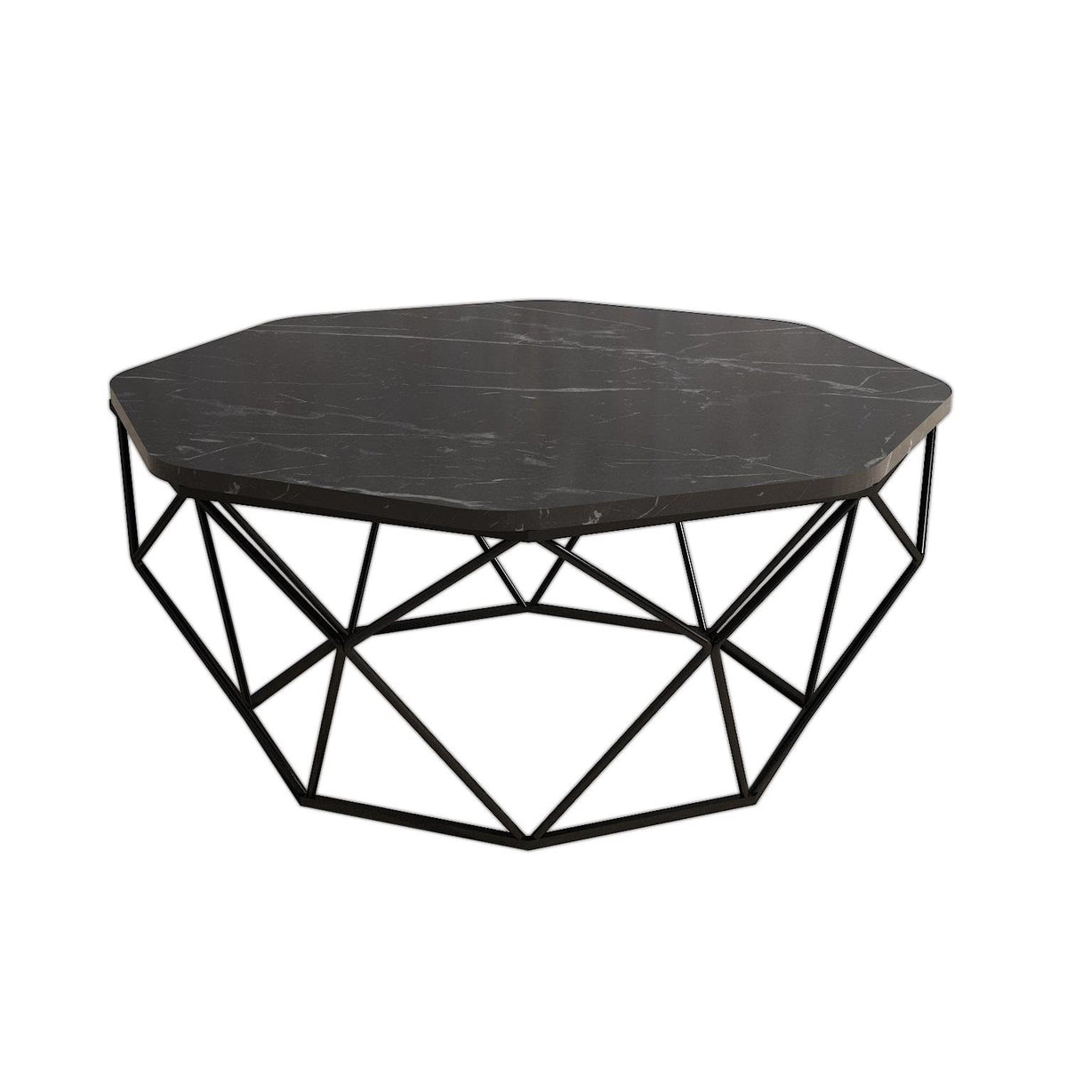 Diamond Sofatisch - Schwarz in Schwarz präsentiert im Onlineshop von KAQTU Design AG. Couchtisch ist von Hanah Home