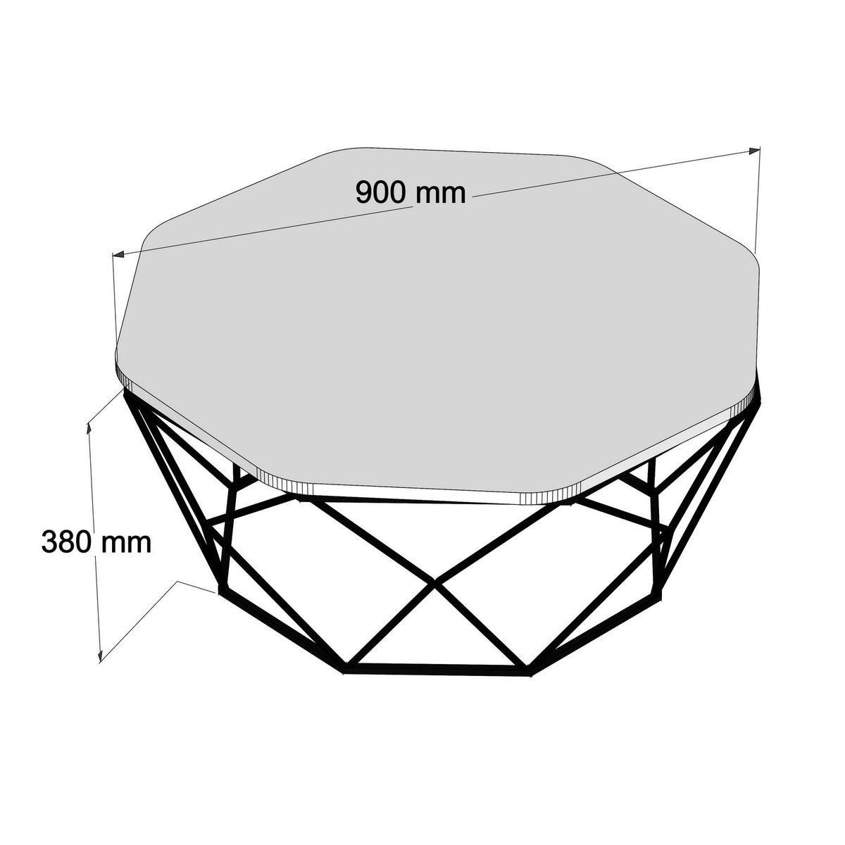 Diamond Sofatisch - Schwarz in Schwarz präsentiert im Onlineshop von KAQTU Design AG. Couchtisch ist von Hanah Home