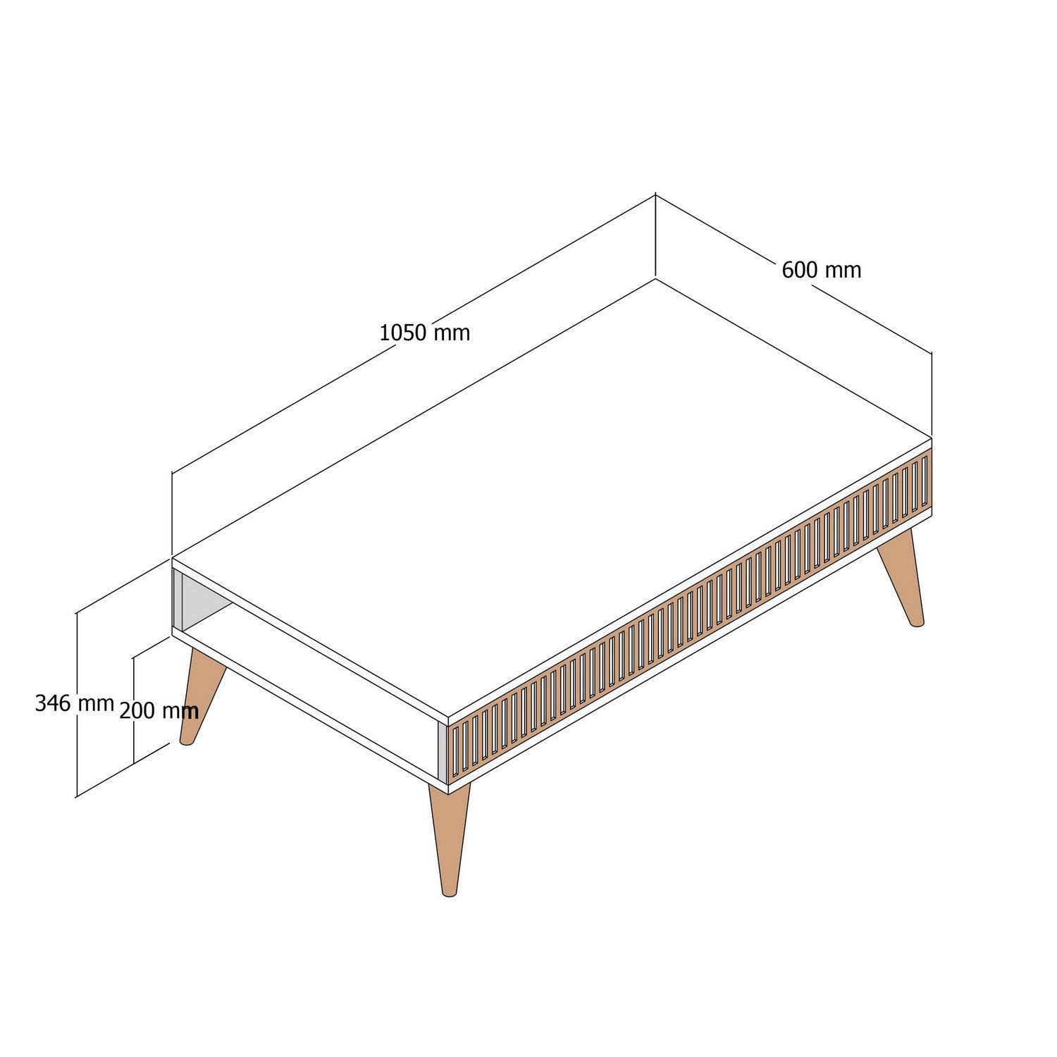 Milan - Walnut, White in Walnuss Weiss präsentiert im Onlineshop von KAQTU Design AG. Beistelltisch ist von Hanah Home