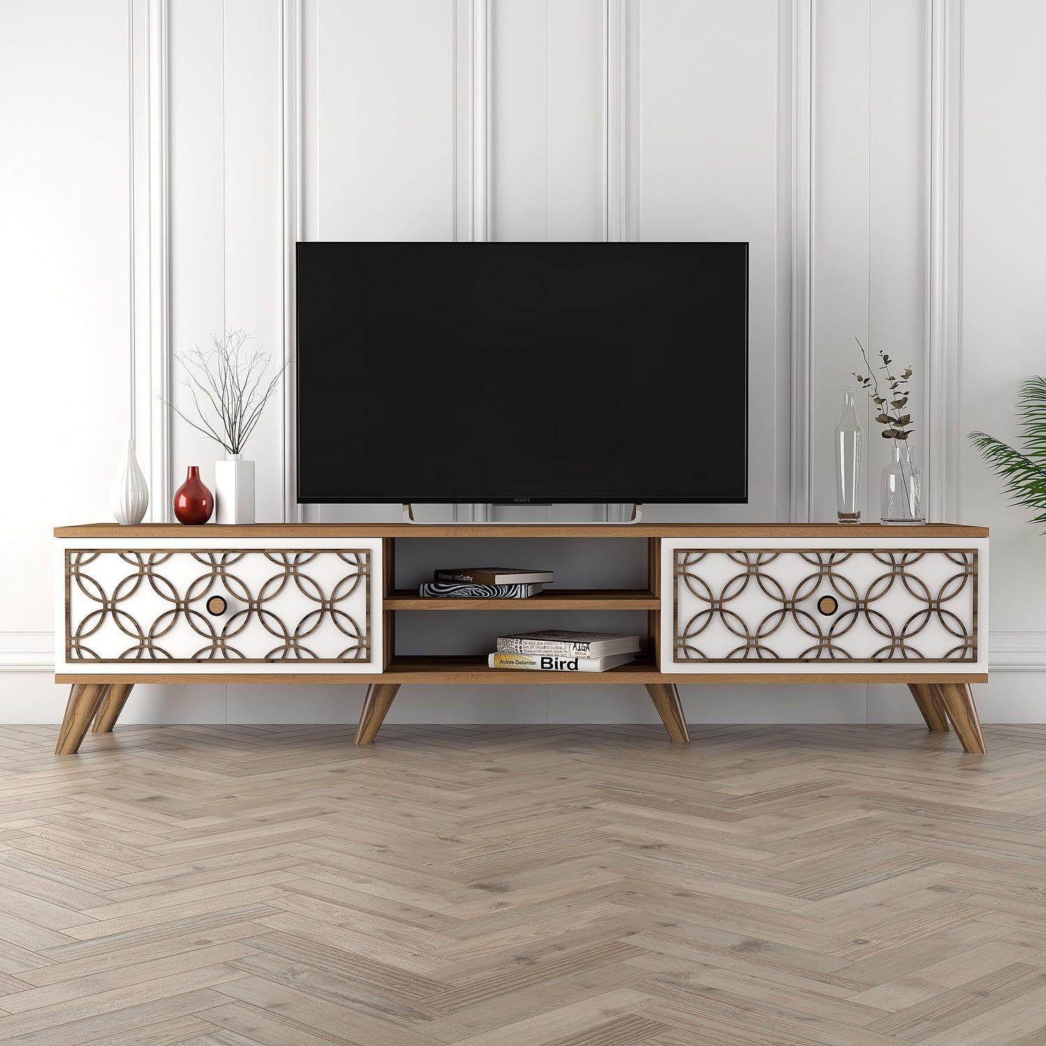 Class - Walnut, White in Walnuss Weiss präsentiert im Onlineshop von KAQTU Design AG. Sideboard ist von Hanah Home