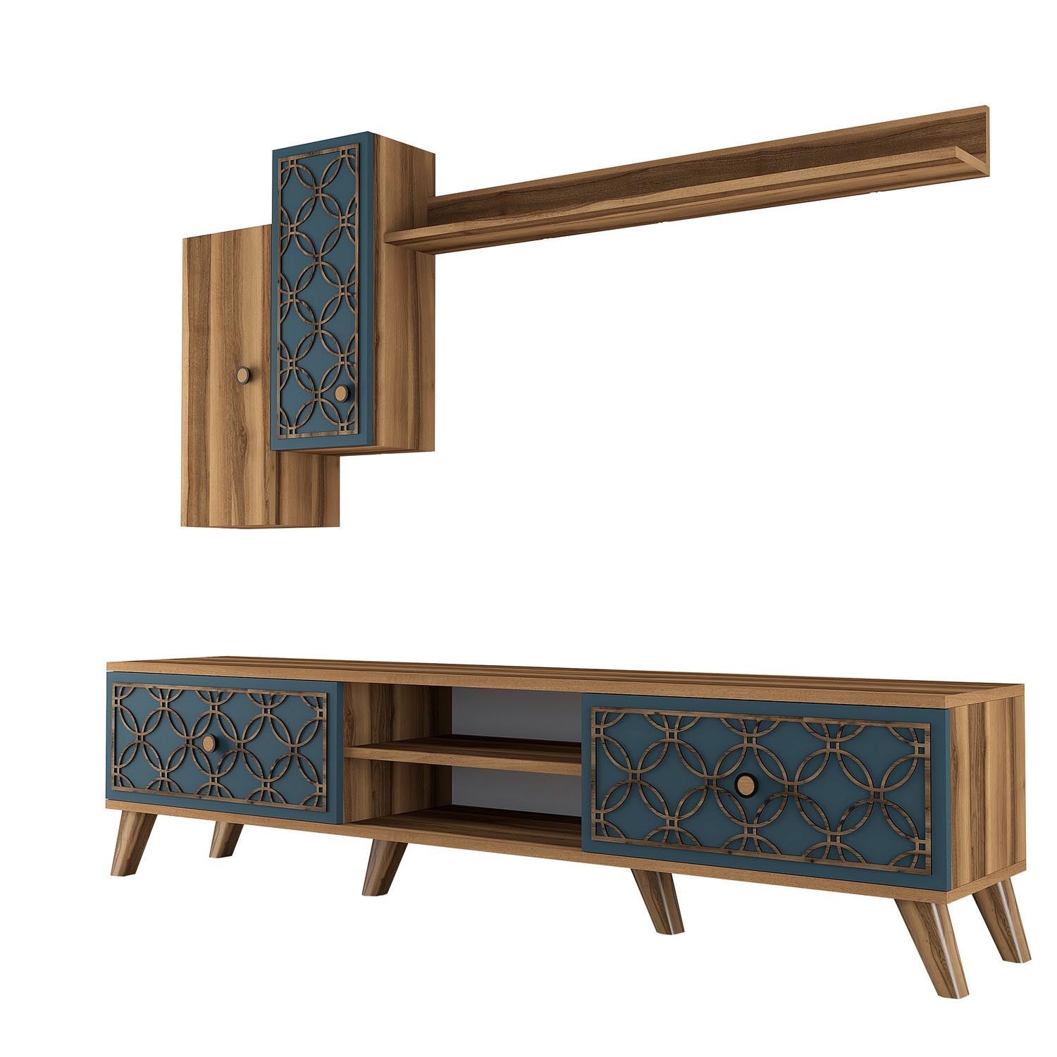 Class S - Walnut, Chalcedony in Walnuss
 Chalcedon präsentiert im Onlineshop von KAQTU Design AG. TV-Möbel ist von Hanah Home