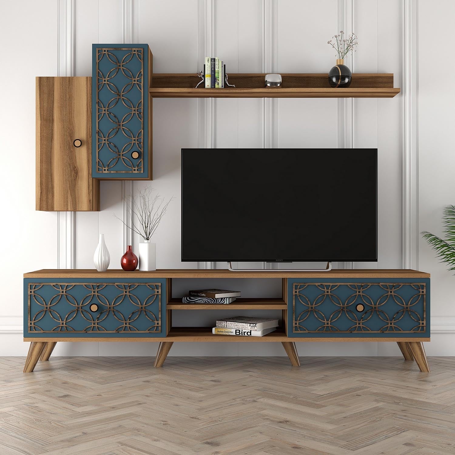 Class S - Walnut, Chalcedony in Walnuss
 Chalcedon präsentiert im Onlineshop von KAQTU Design AG. TV-Möbel ist von Hanah Home
