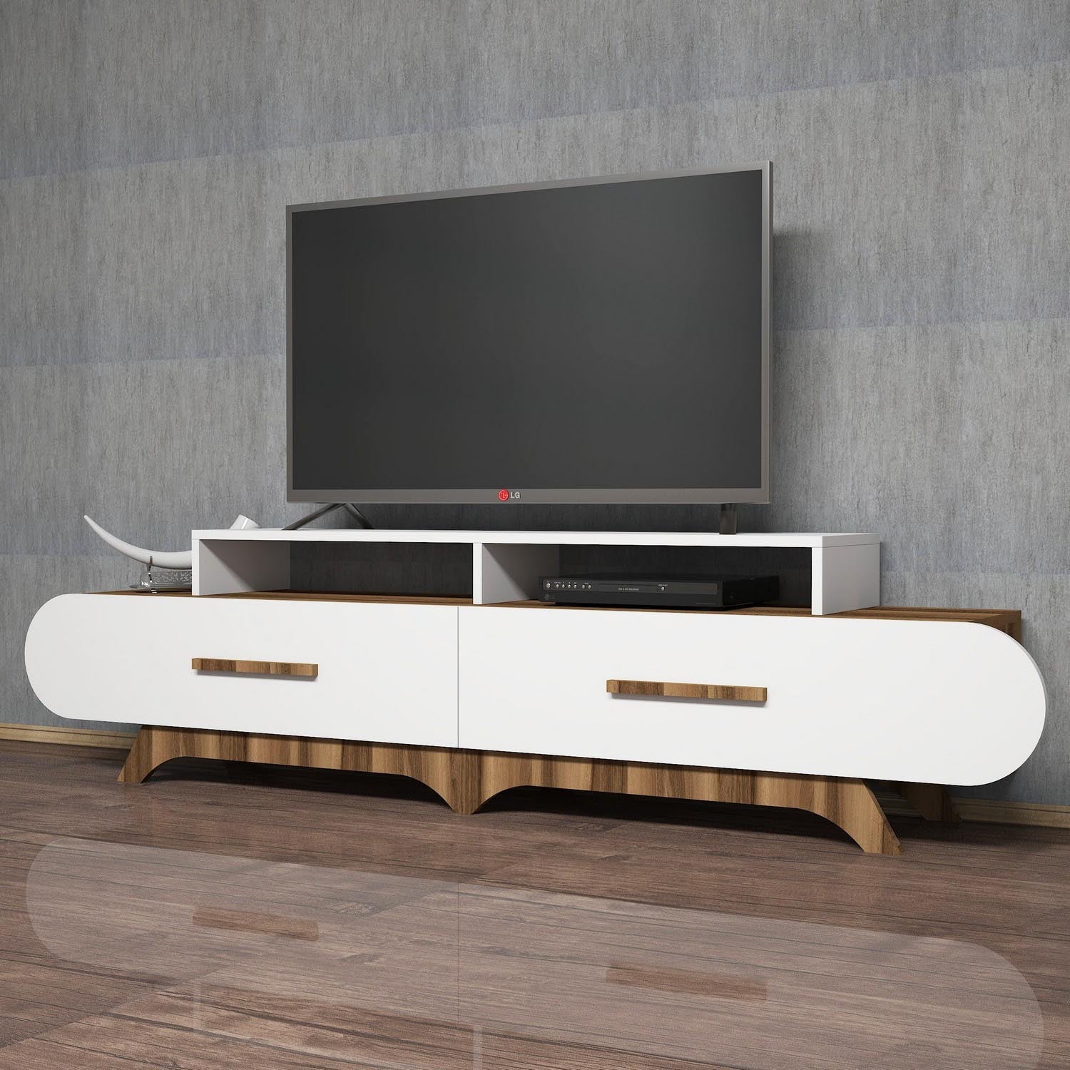 Flora - Walnut, White in Walnuss Weiss präsentiert im Onlineshop von KAQTU Design AG. Sideboard ist von Hanah Home