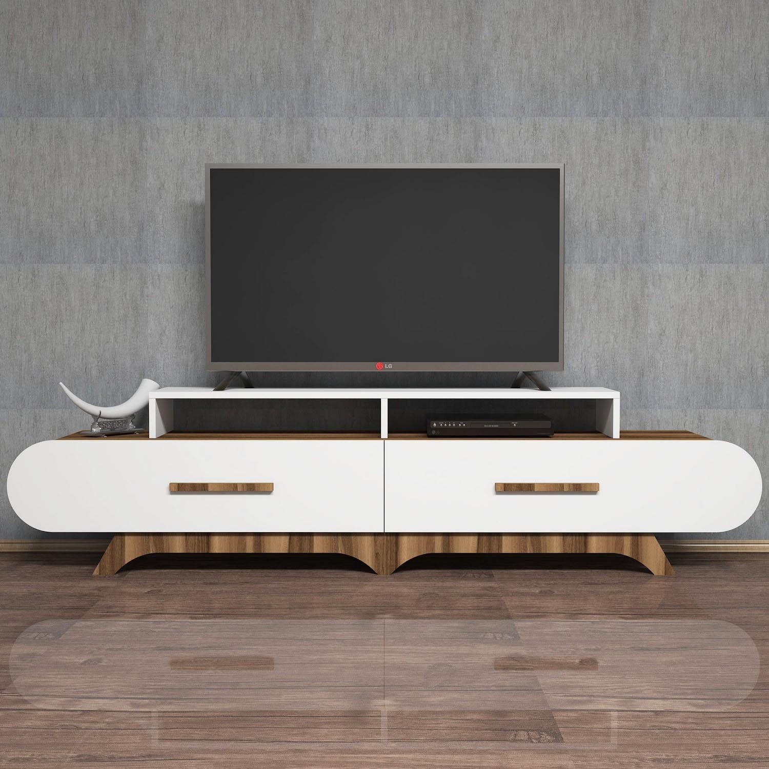 Flora - Walnut, White in Walnuss Weiss präsentiert im Onlineshop von KAQTU Design AG. Sideboard ist von Hanah Home