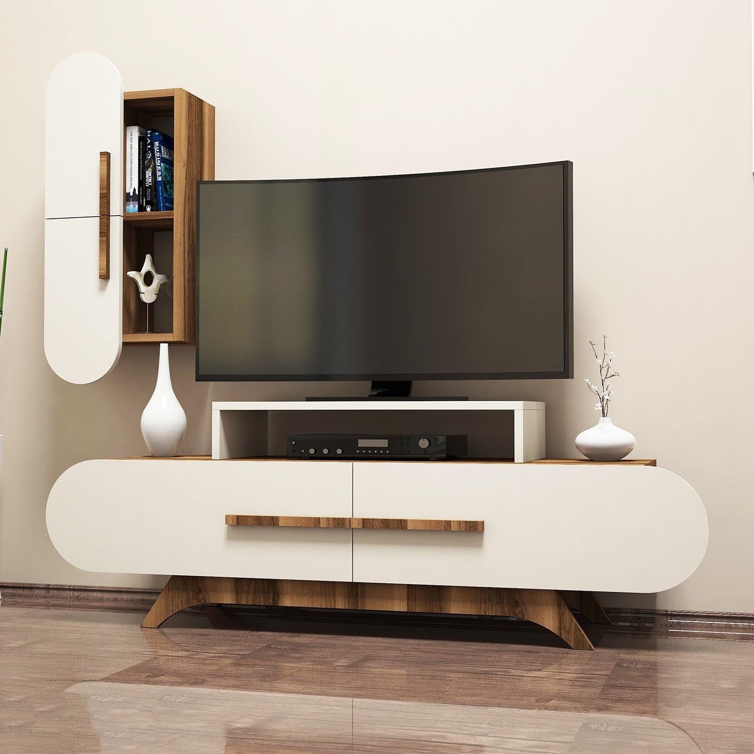 Rose S - Walnut, Cream in Walnuss
 Creme präsentiert im Onlineshop von KAQTU Design AG. TV-Möbel ist von Hanah Home