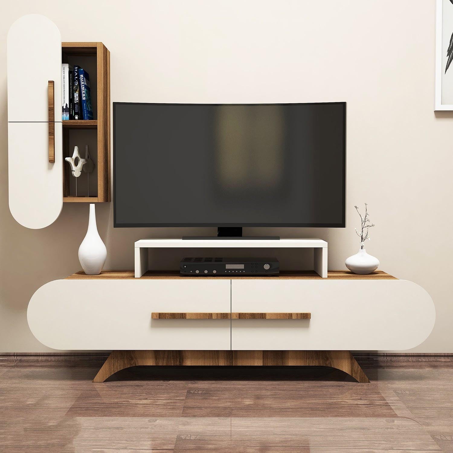 Rose S - Walnut, Cream in Walnuss
 Creme präsentiert im Onlineshop von KAQTU Design AG. TV-Möbel ist von Hanah Home