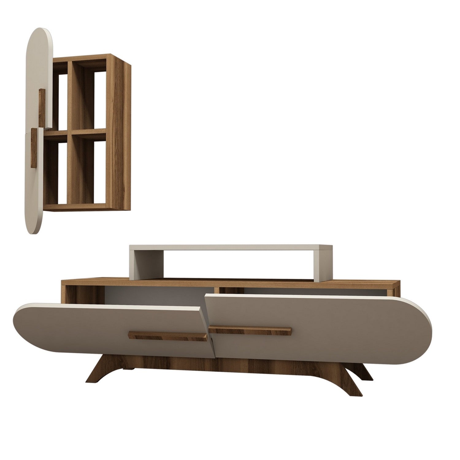 Rose S - Walnut, Cream in Walnuss
 Creme präsentiert im Onlineshop von KAQTU Design AG. TV-Möbel ist von Hanah Home
