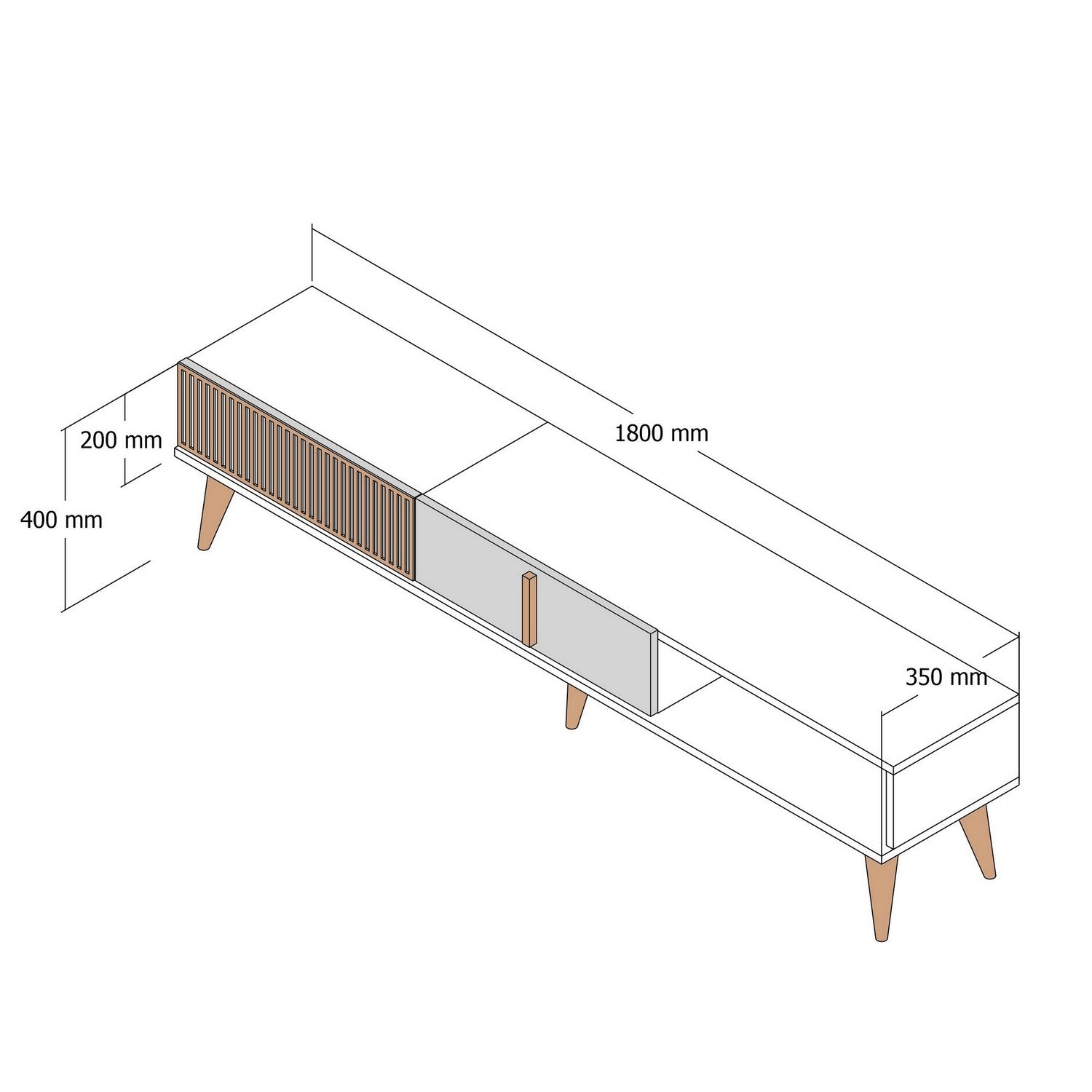 Milan Alt - Walnut, White in Walnuss Weiss präsentiert im Onlineshop von KAQTU Design AG. Sideboard ist von Hanah Home