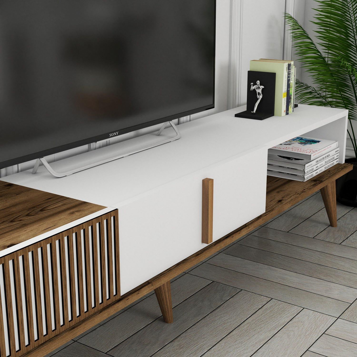 Milan Alt - Walnut, White in Walnuss Weiss präsentiert im Onlineshop von KAQTU Design AG. Sideboard ist von Hanah Home