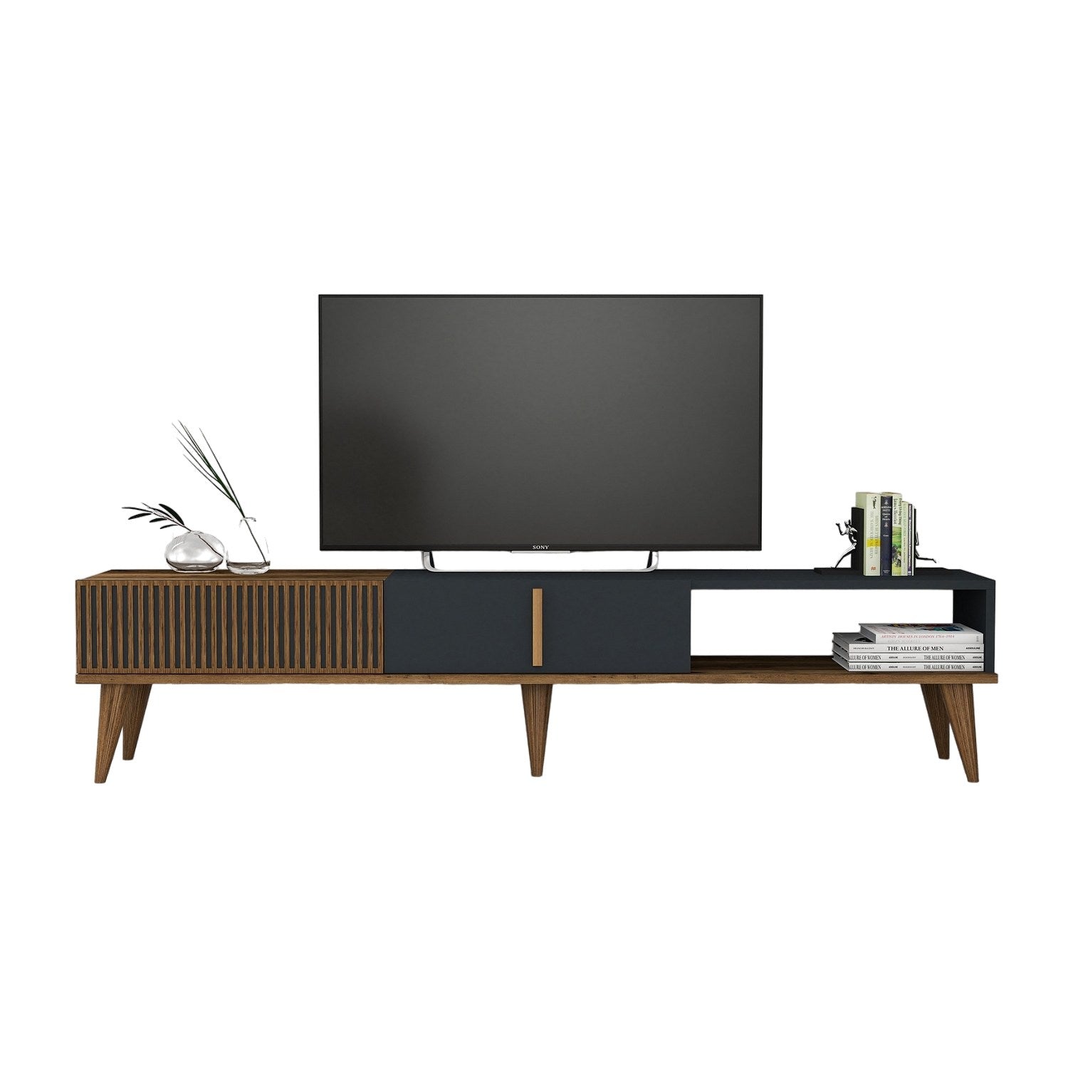 Milan Alt - Walnut, Anthracite in Walnuss
 Anthrazit präsentiert im Onlineshop von KAQTU Design AG. Sideboard ist von Hanah Home