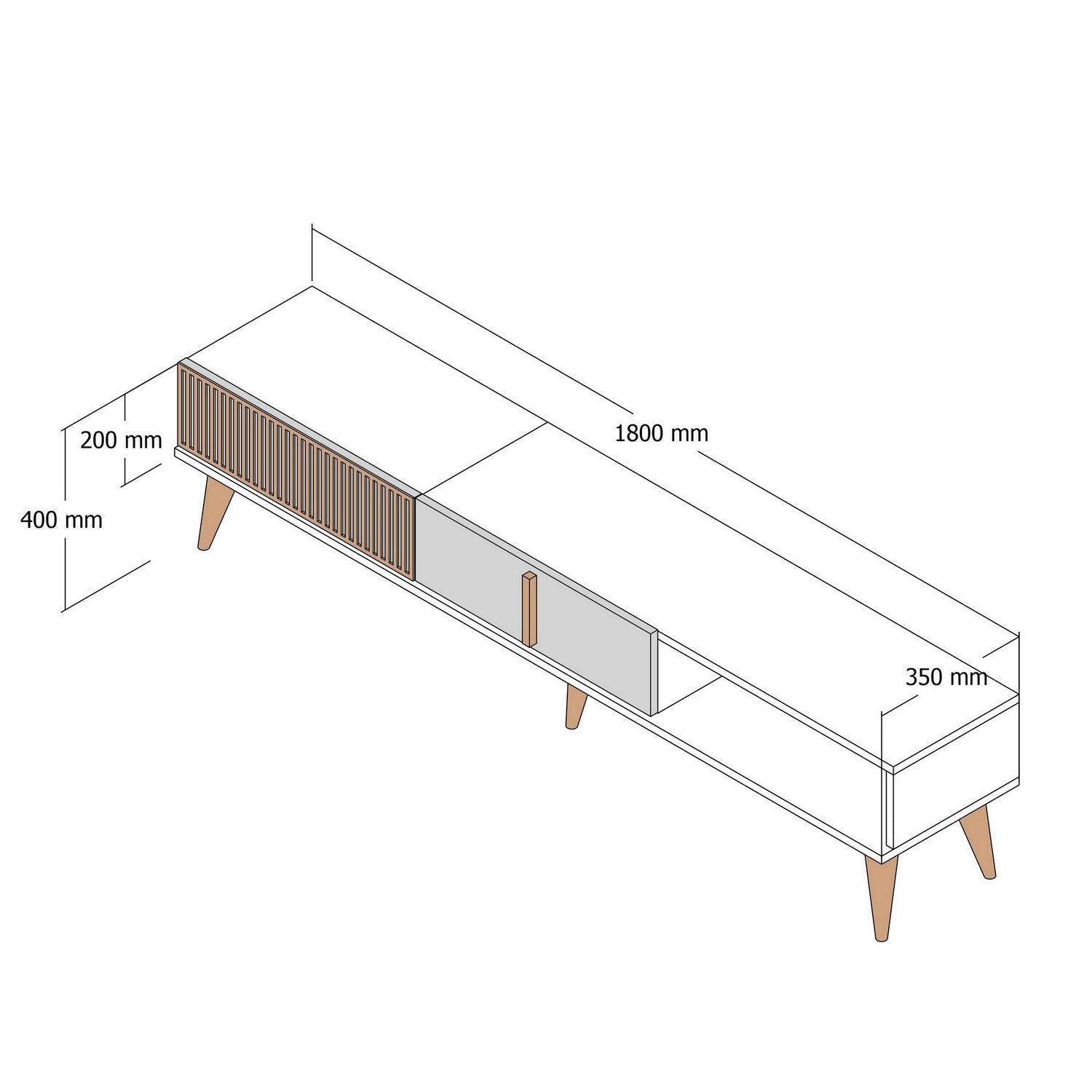 Milan Alt - Walnut, Anthracite in Walnuss
 Anthrazit präsentiert im Onlineshop von KAQTU Design AG. Sideboard ist von Hanah Home