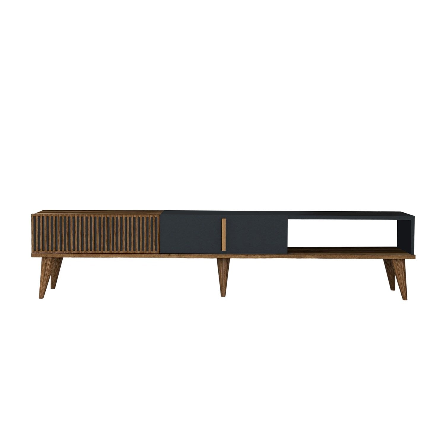 Milan Alt - Walnut, Anthracite in Walnuss
 Anthrazit präsentiert im Onlineshop von KAQTU Design AG. Sideboard ist von Hanah Home