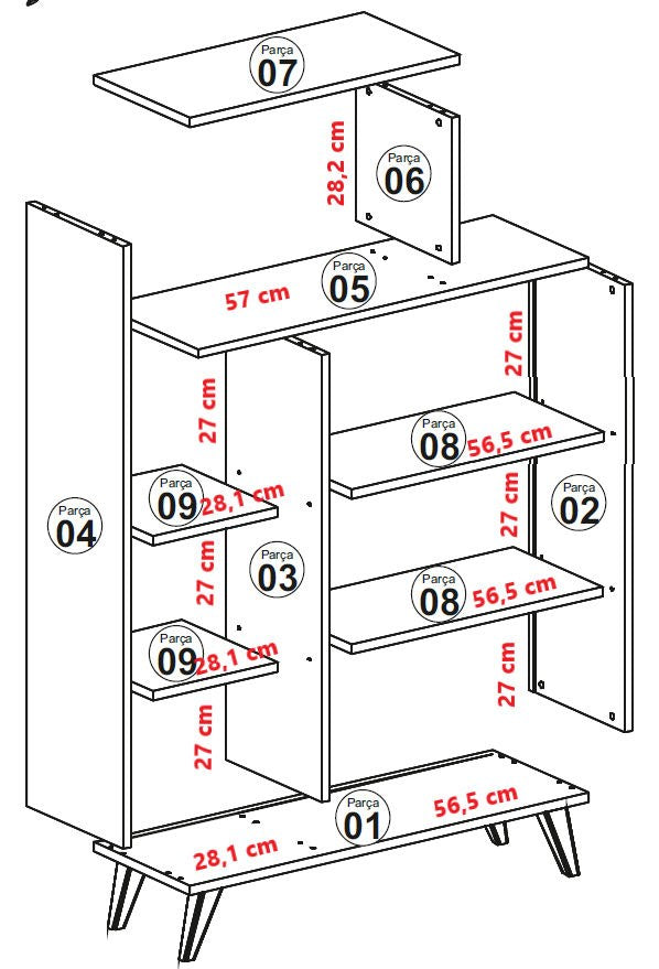 Form - White in Weiss präsentiert im Onlineshop von KAQTU Design AG. Bücherregal ist von Hanah Home