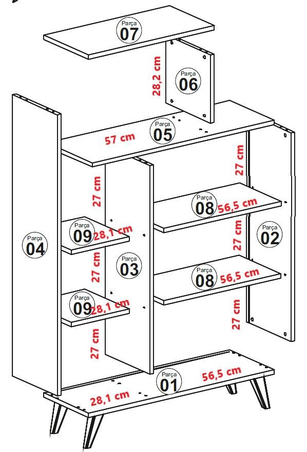 Form - White in Weiss präsentiert im Onlineshop von KAQTU Design AG. Bücherregal ist von Hanah Home
