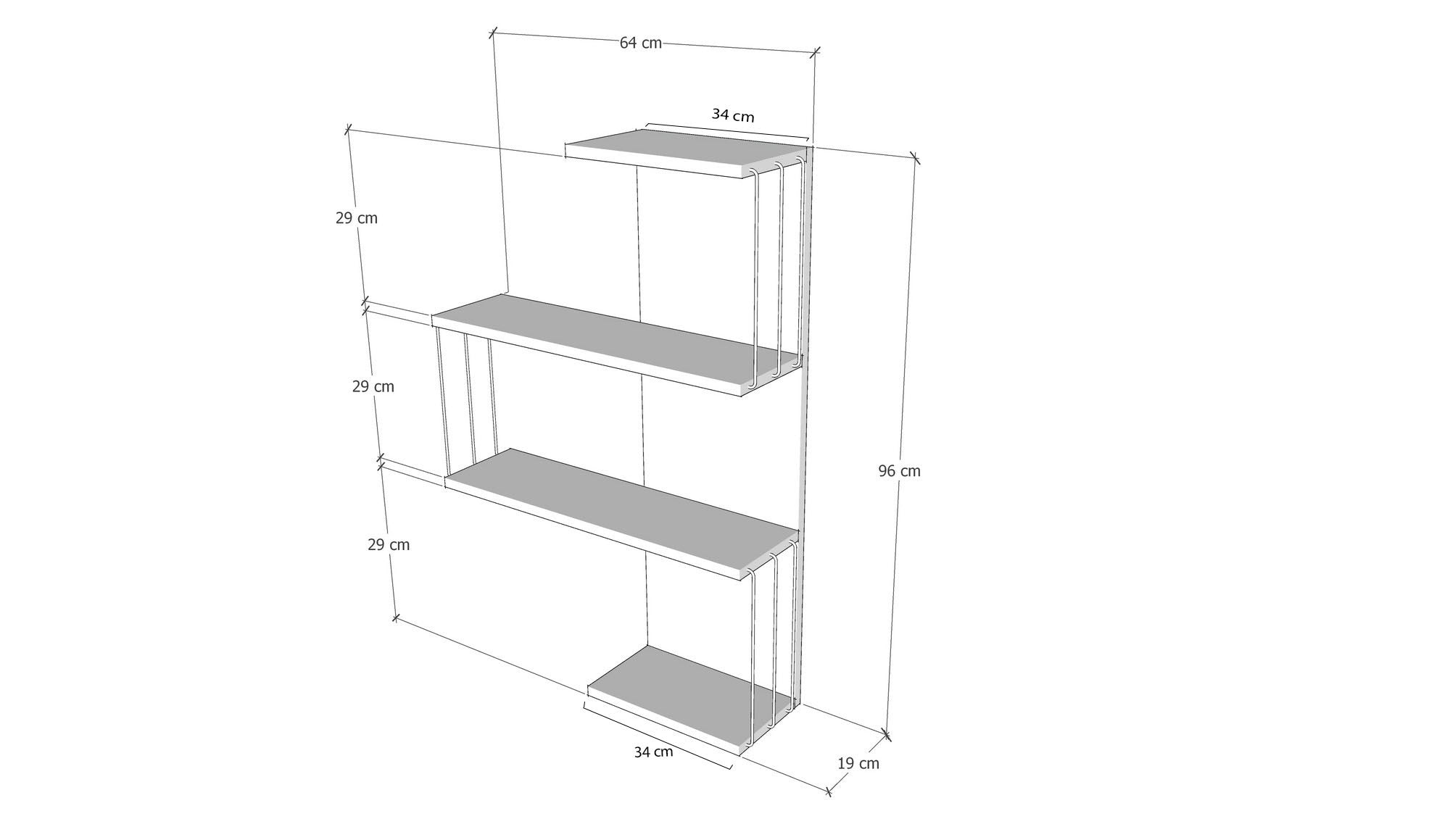 Cambel wall shelf - pine white