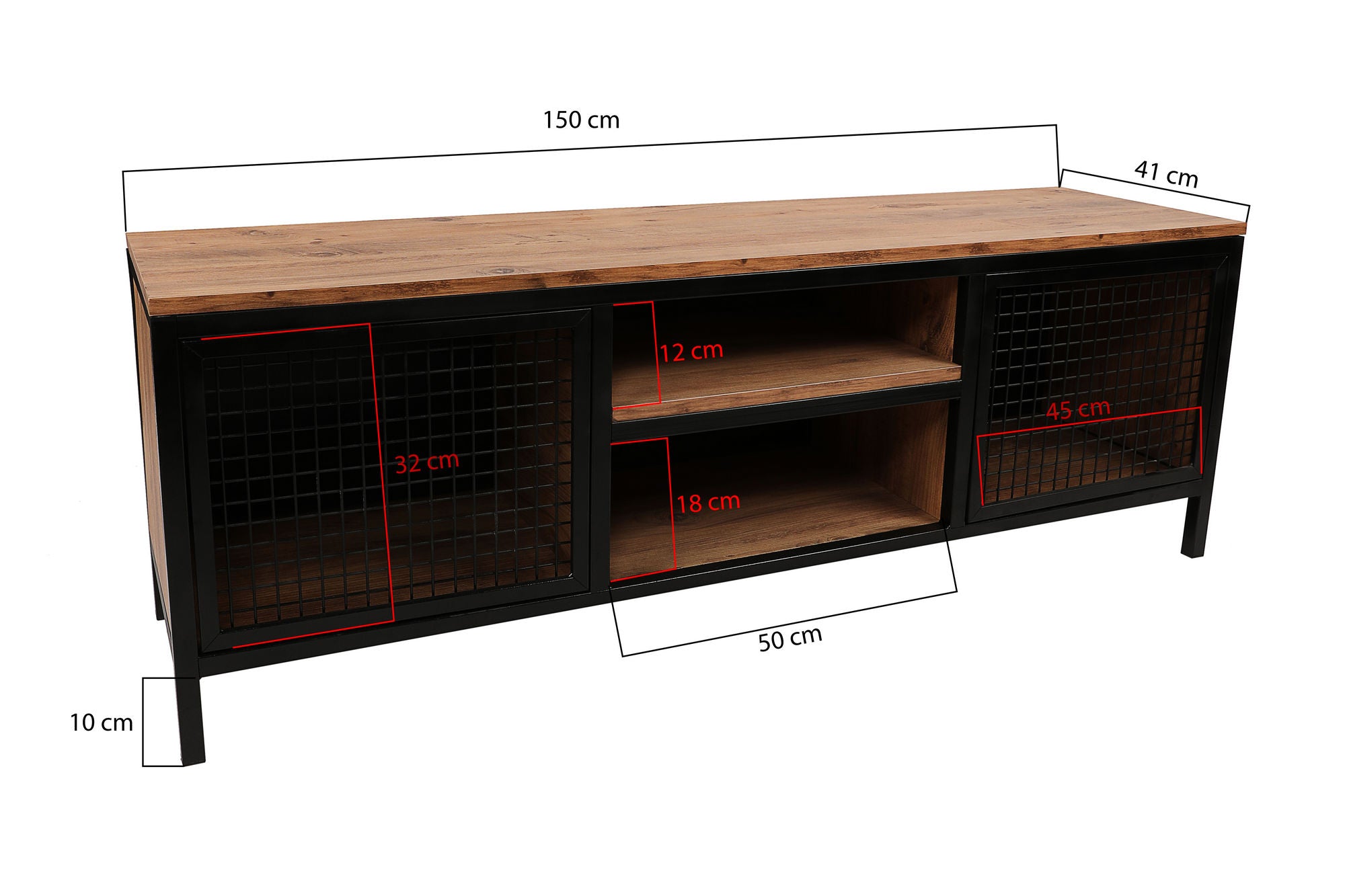 Zeno in Kiefer Schwarz präsentiert im Onlineshop von KAQTU Design AG. Sideboard ist von Hanah Home