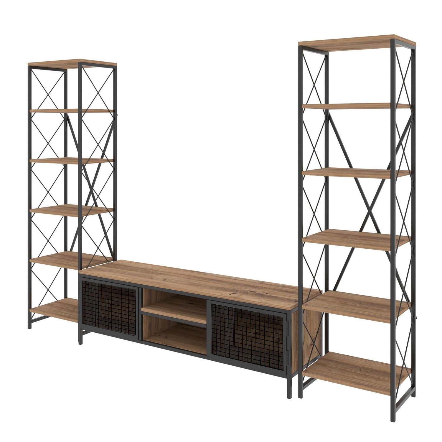 Maxim in Kiefer Schwarz präsentiert im Onlineshop von KAQTU Design AG. TV-Möbel ist von Hanah Home