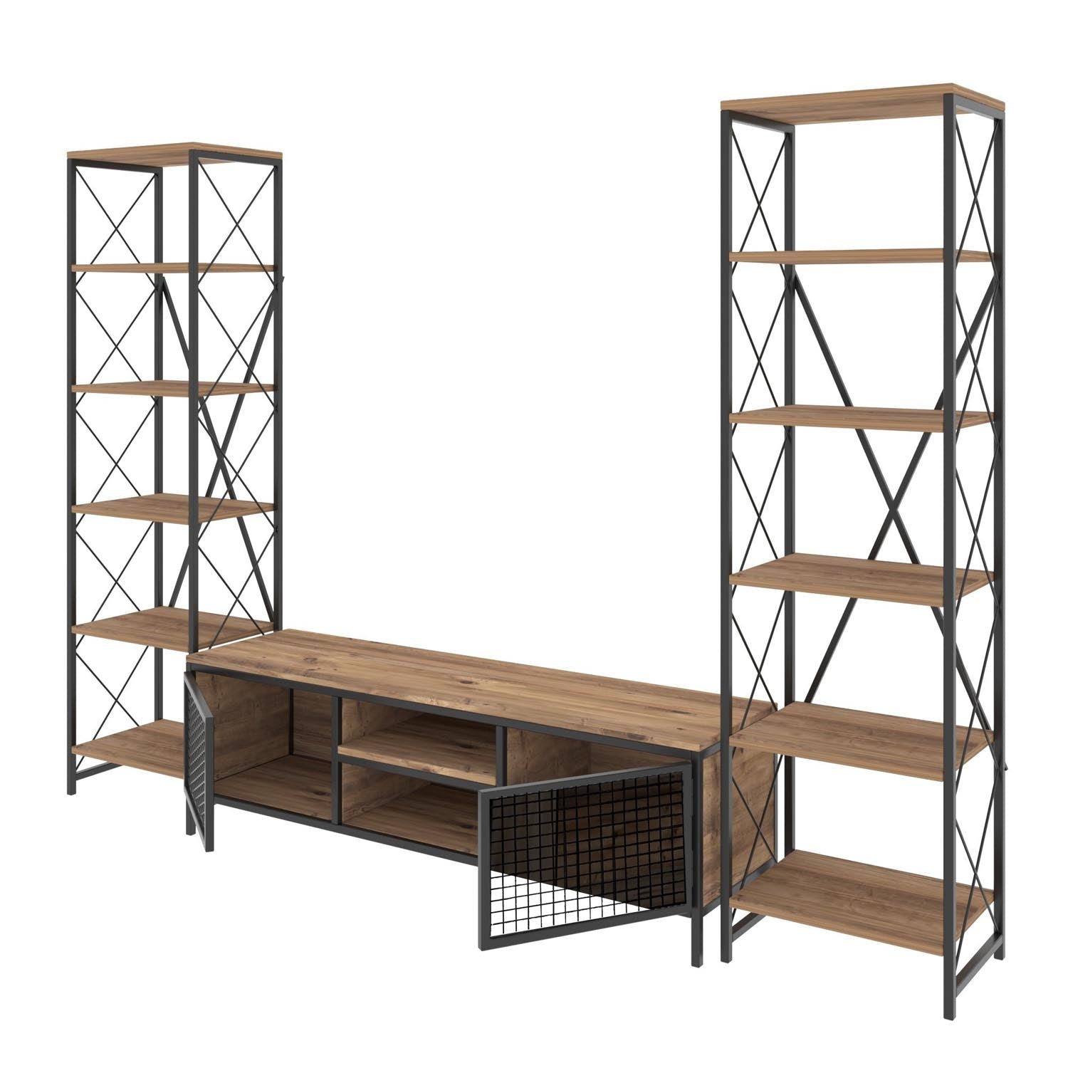 Maxim in Kiefer Schwarz präsentiert im Onlineshop von KAQTU Design AG. TV-Möbel ist von Hanah Home