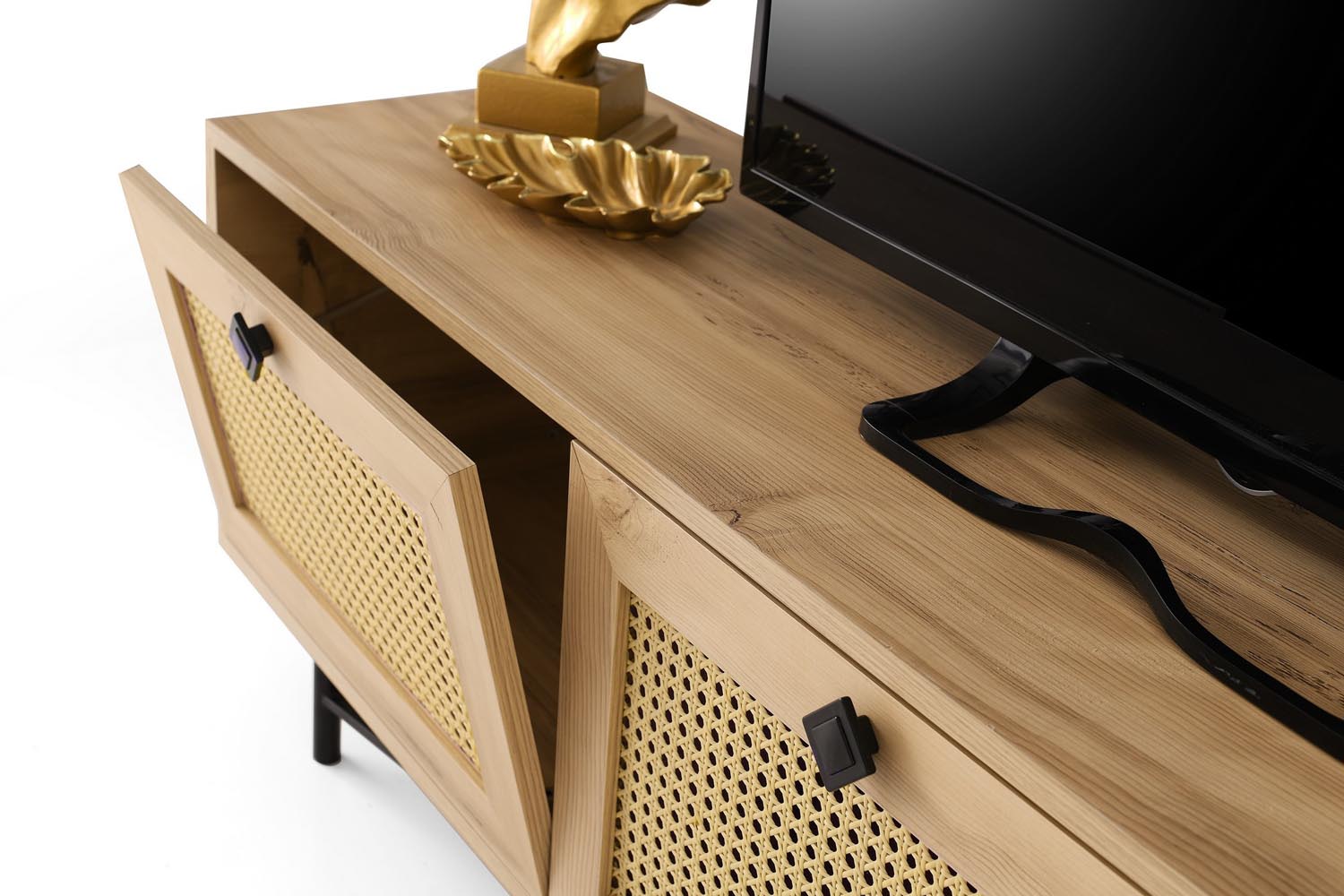 Alcazar 180 in Eiche Schwarz präsentiert im Onlineshop von KAQTU Design AG. Sideboard ist von Hanah Home