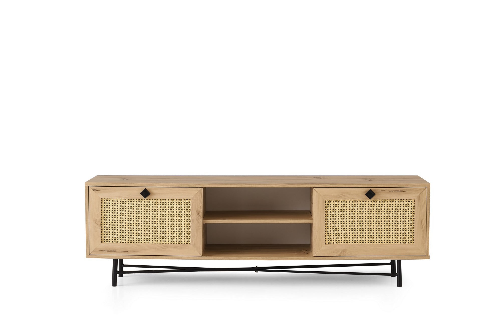 Begonya 180 in Eiche Schwarz präsentiert im Onlineshop von KAQTU Design AG. Sideboard ist von Hanah Home