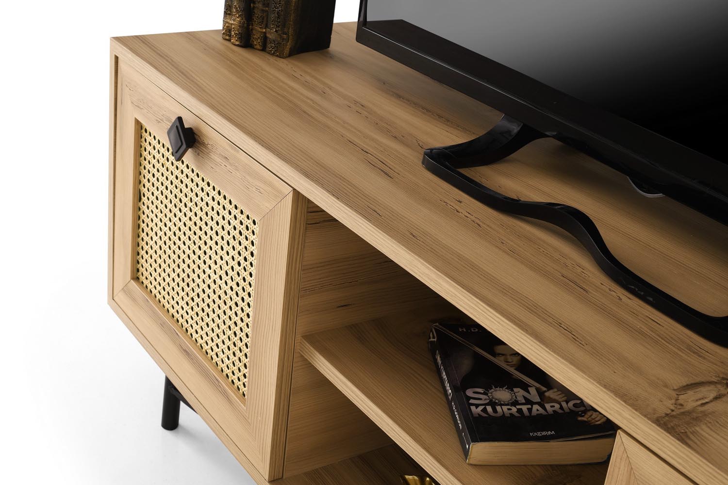Begonya 140 in Eiche Schwarz präsentiert im Onlineshop von KAQTU Design AG. Sideboard ist von Hanah Home