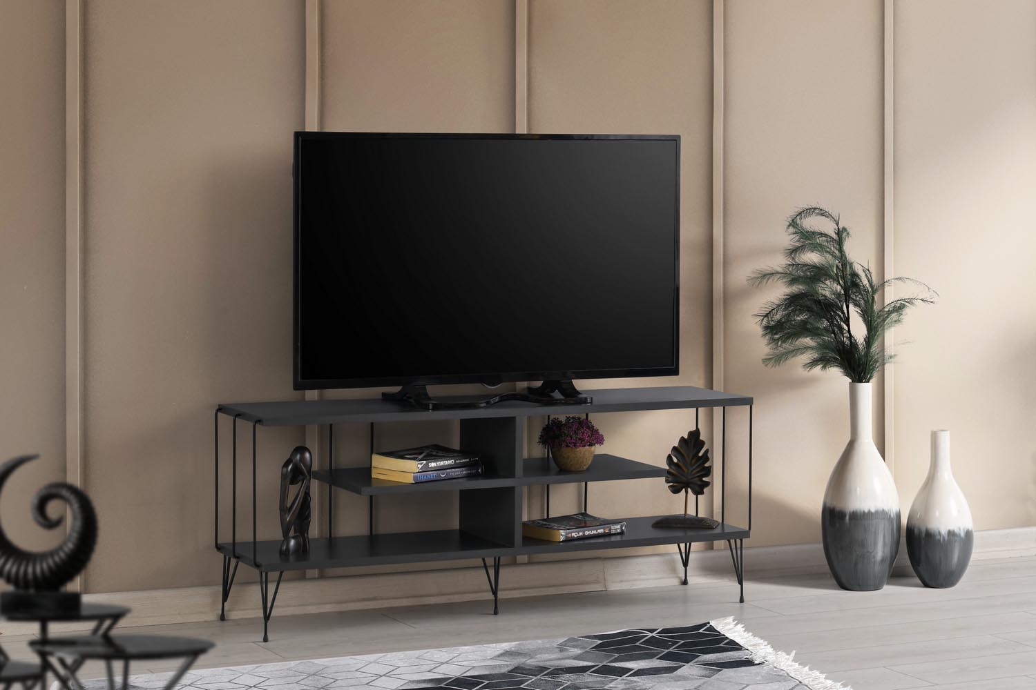 Eze - Anthracite in Anthrazit präsentiert im Onlineshop von KAQTU Design AG. Sideboard ist von Hanah Home