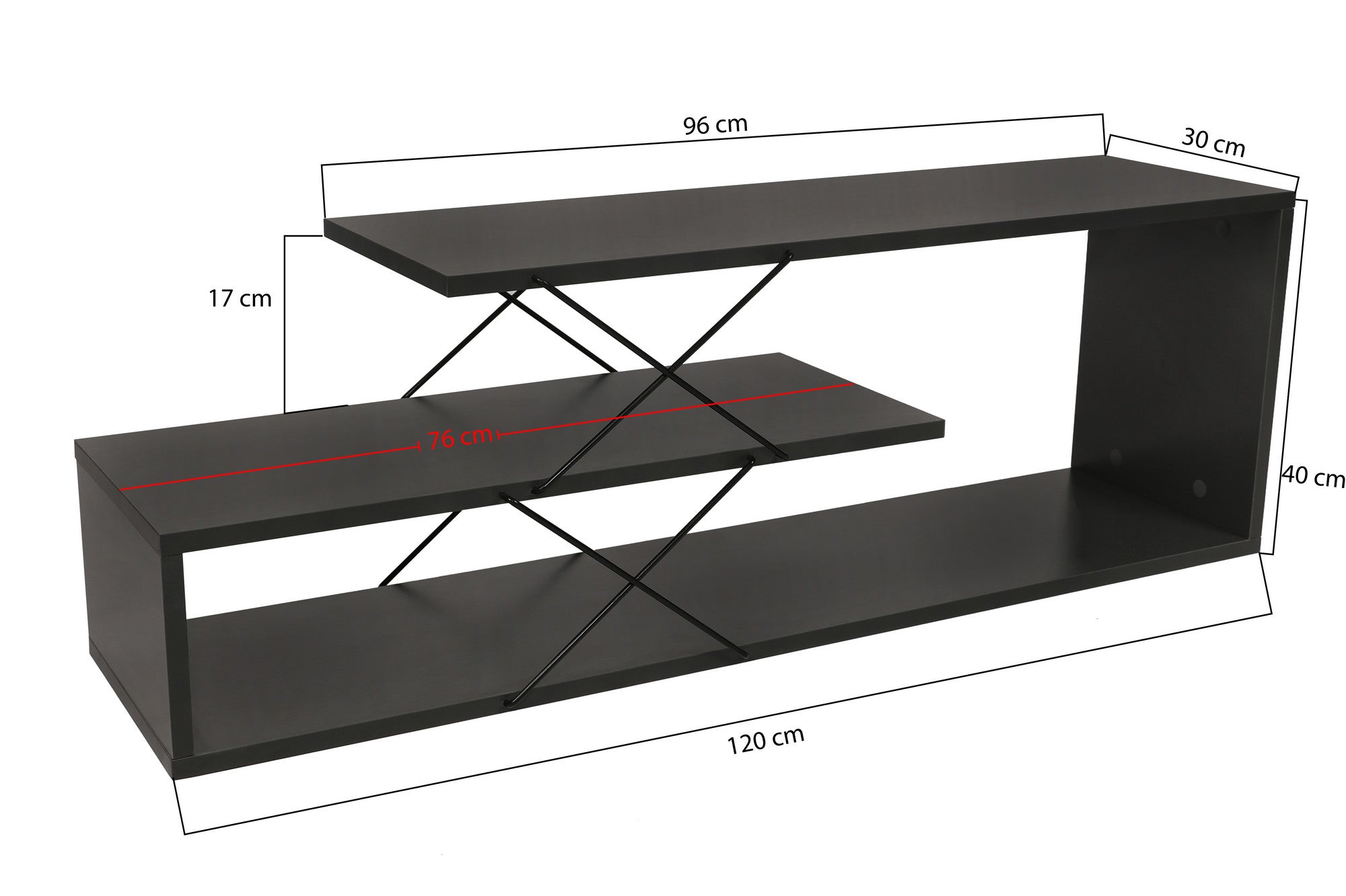Zigzag - Anthracite in Anthrazit präsentiert im Onlineshop von KAQTU Design AG. Sideboard ist von Hanah Home
