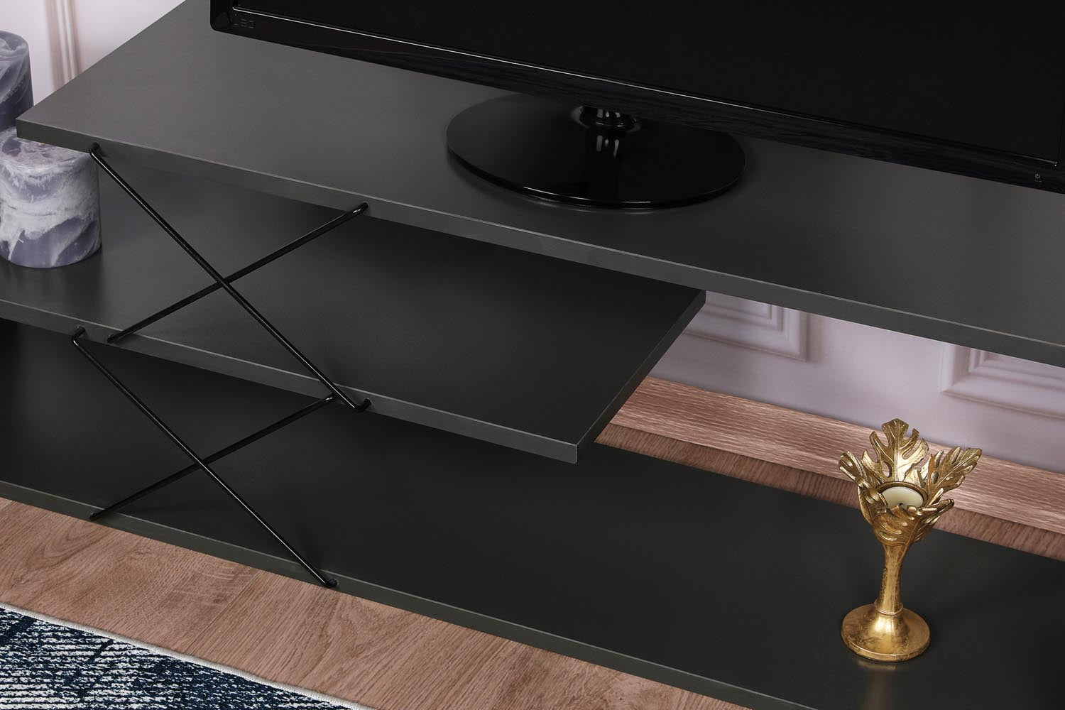 Zigzag - Anthracite in Anthrazit präsentiert im Onlineshop von KAQTU Design AG. Sideboard ist von Hanah Home