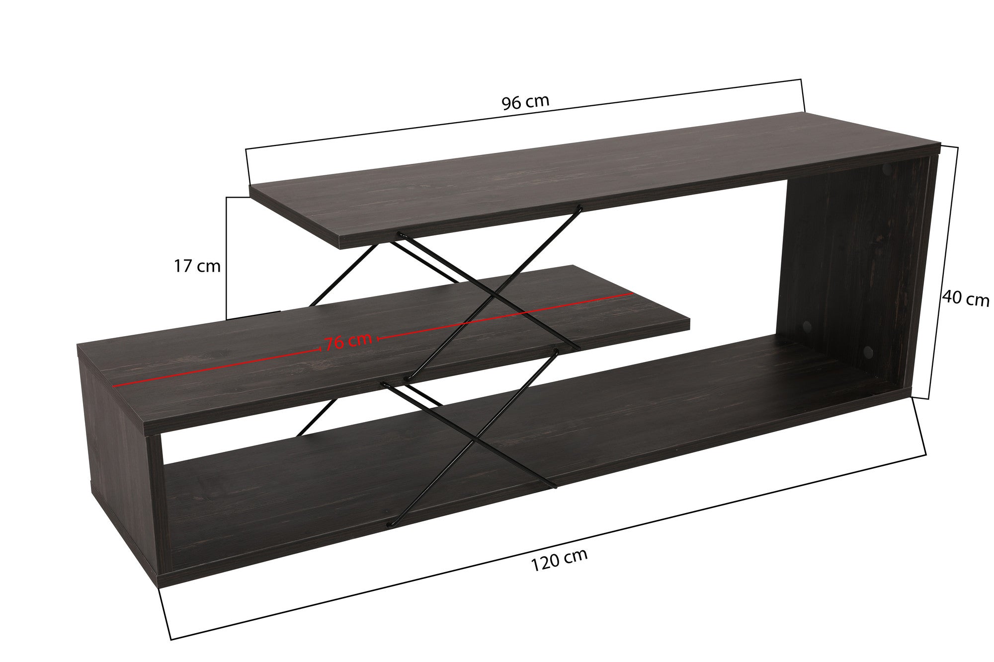 Zigzag - Dark Brown in Dunkelbraun präsentiert im Onlineshop von KAQTU Design AG. Sideboard ist von Hanah Home
