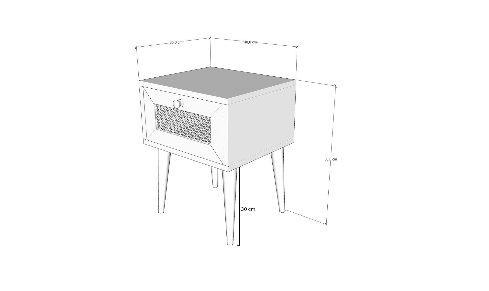 Euromos in Eiche präsentiert im Onlineshop von KAQTU Design AG. Nachttisch ist von Hanah Home