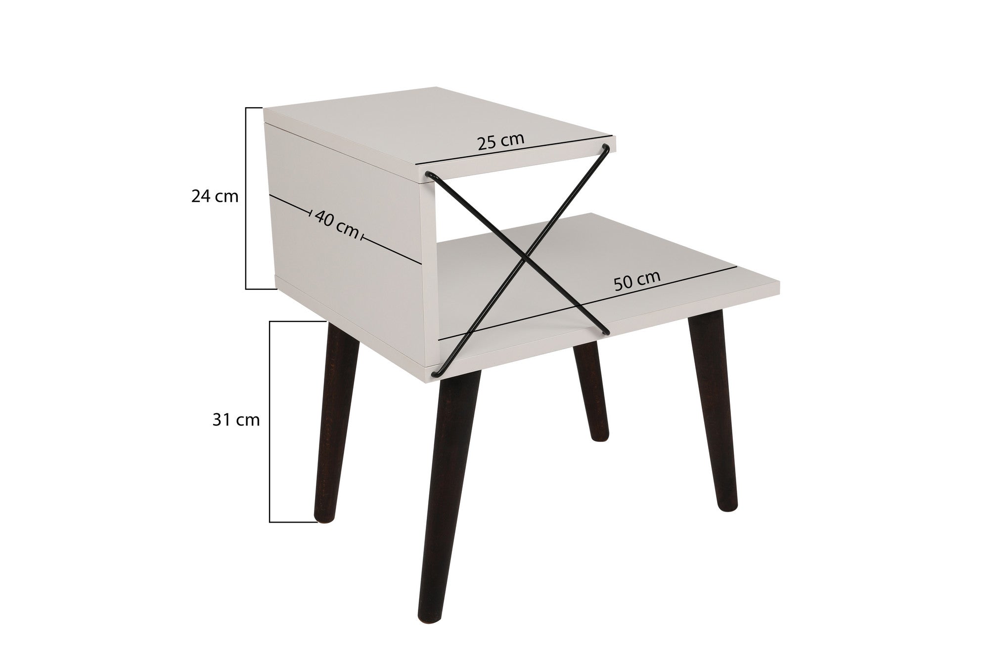 Cross - White in Weiss präsentiert im Onlineshop von KAQTU Design AG. Nachttisch ist von Hanah Home