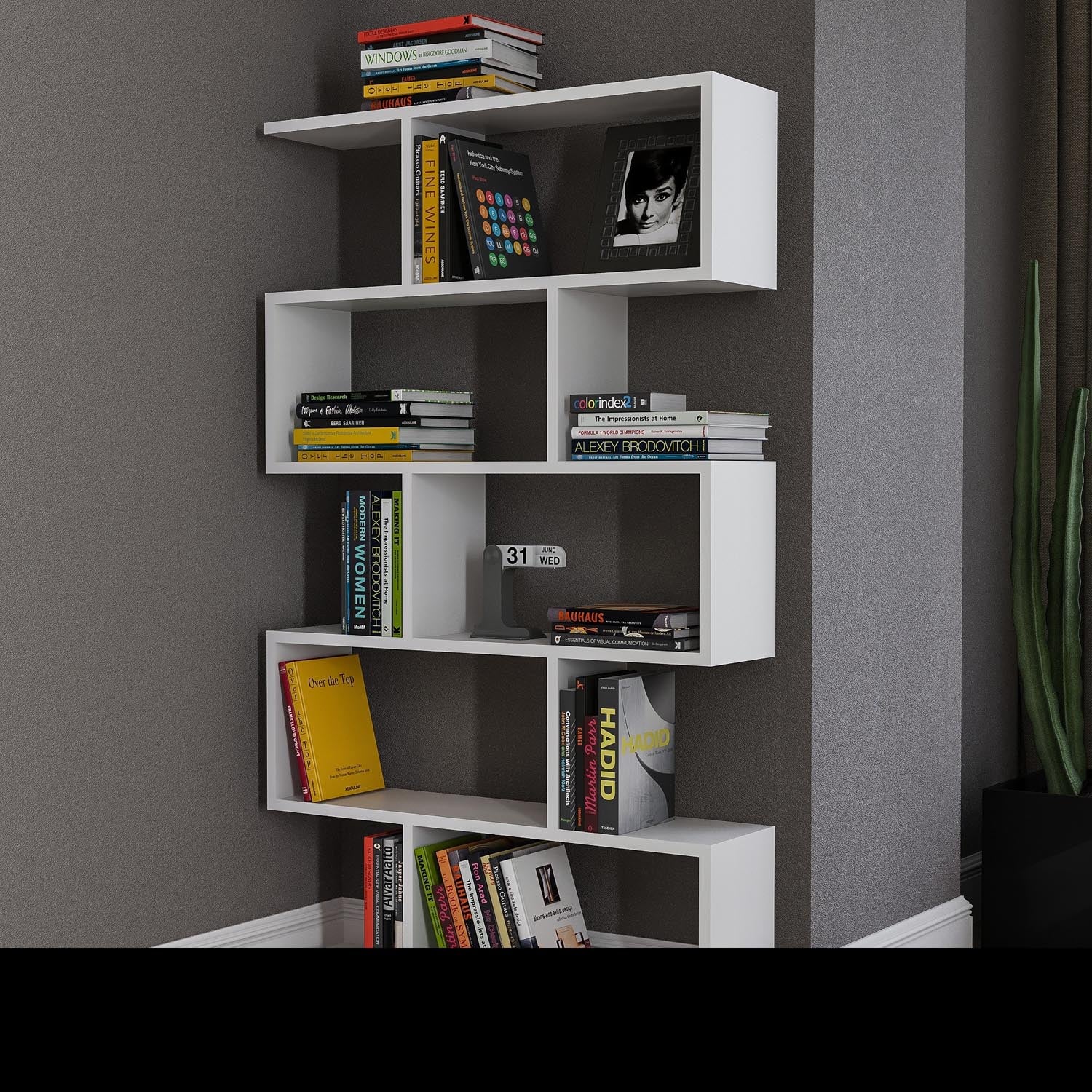 Elif - White in Weiss präsentiert im Onlineshop von KAQTU Design AG. Bücherregal ist von Hanah Home