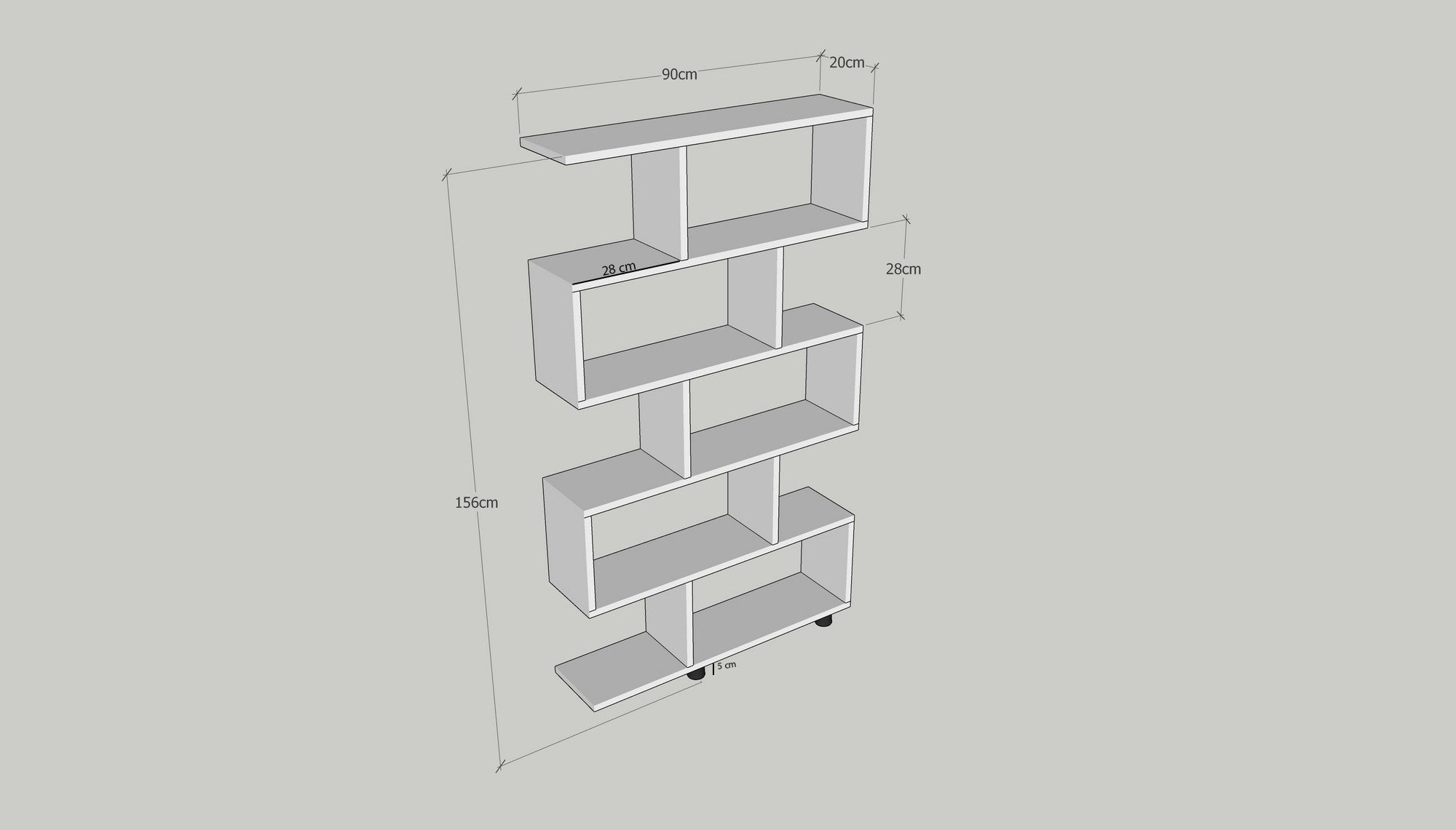 Elif - White in Weiss präsentiert im Onlineshop von KAQTU Design AG. Bücherregal ist von Hanah Home