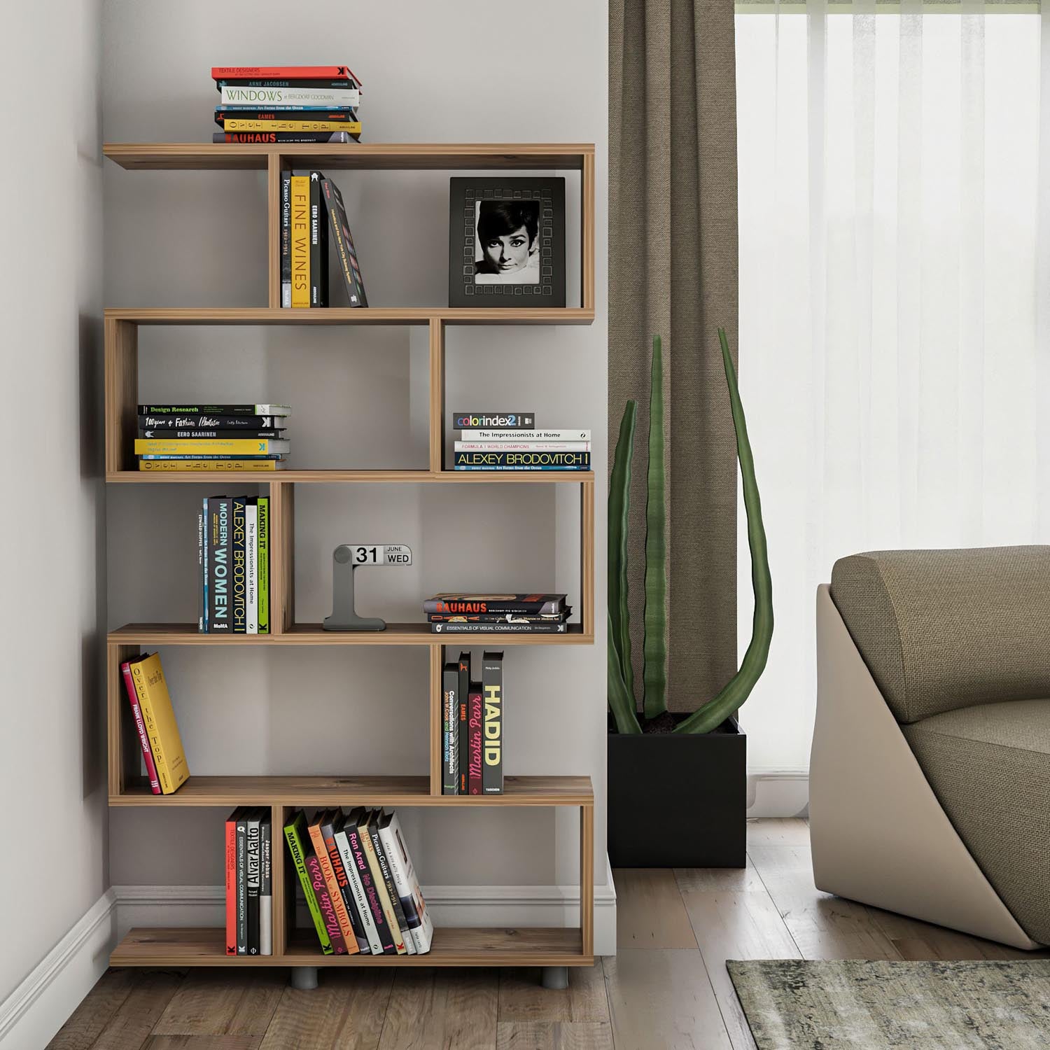 Elif - Pine in Kiefer präsentiert im Onlineshop von KAQTU Design AG. Bücherregal ist von Hanah Home